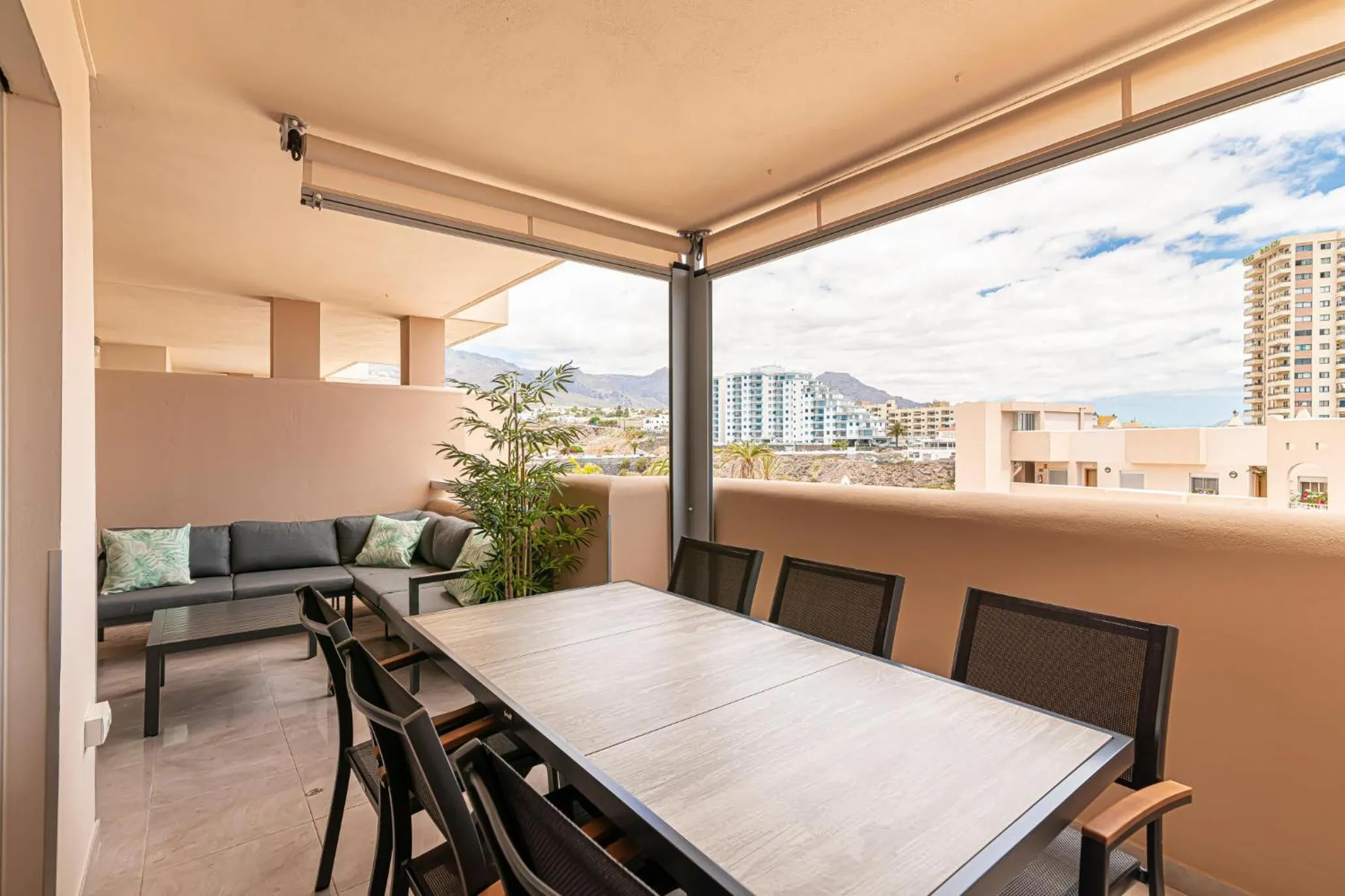 Balcony/Terrace in GO2TENERIFE Apart'Madera Terrace, Swimming pool & Parking