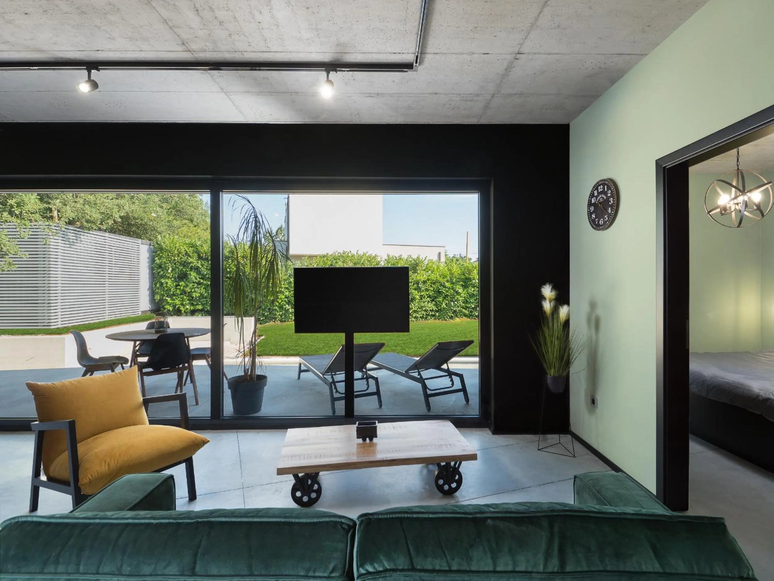 Living room in House Kova- homage to coalmining