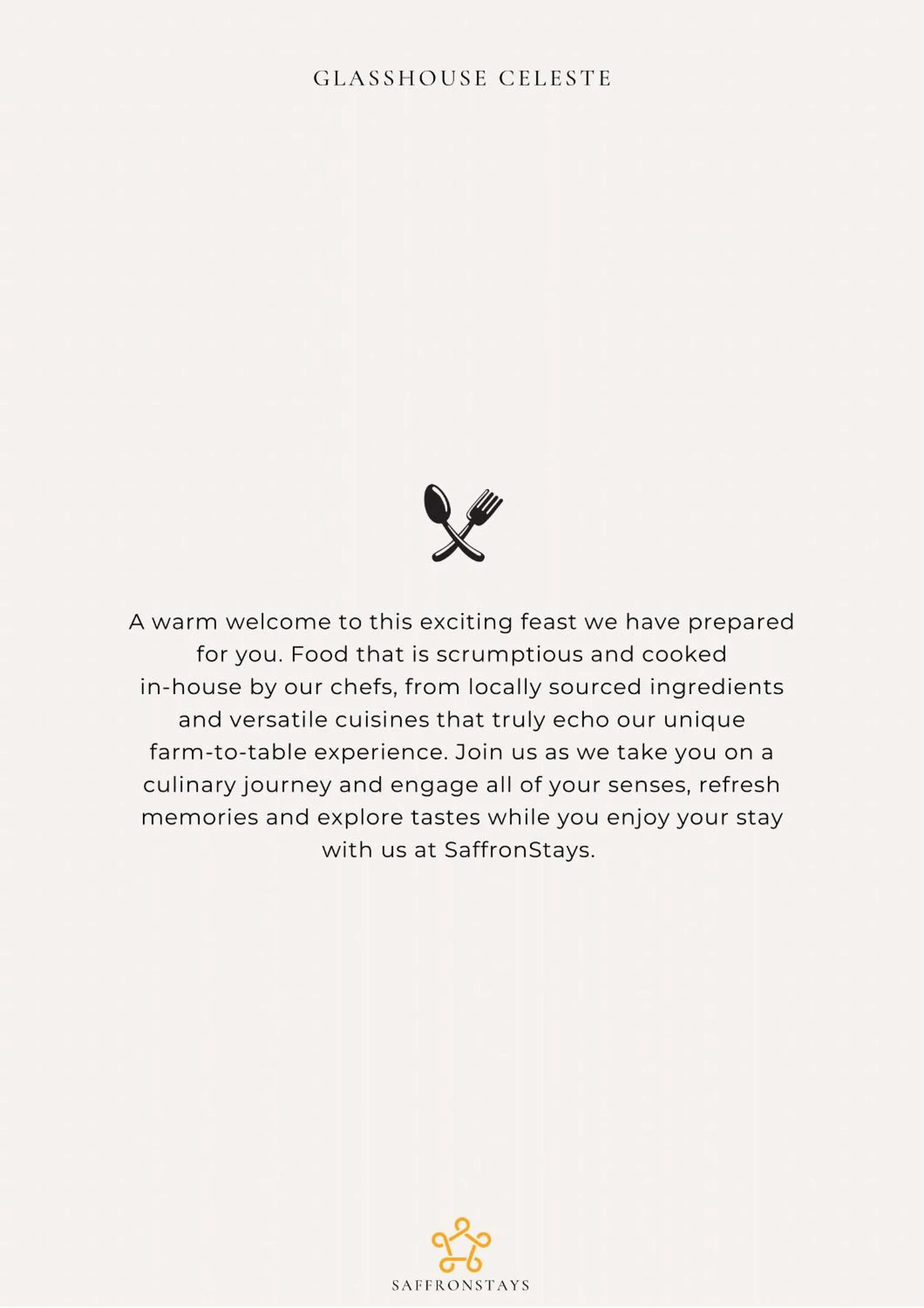 Food in SaffronStays Glasshouse Celeste, Ranikhet - luxurious glass villa with breathtaking views