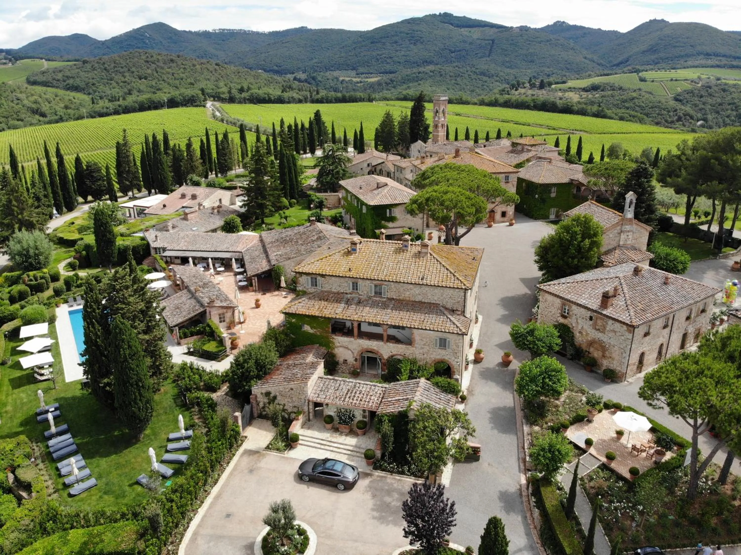 Bird's eye view in Borgo San Felice Resort