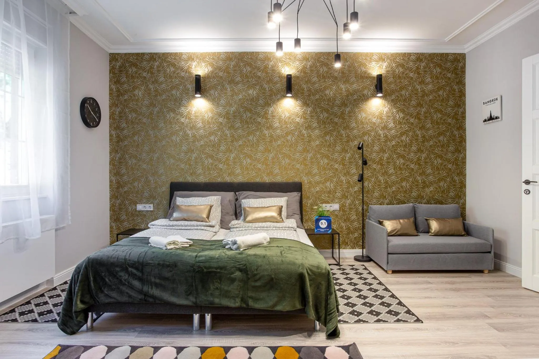 Bed in Buda Castle Serpentine Apartments