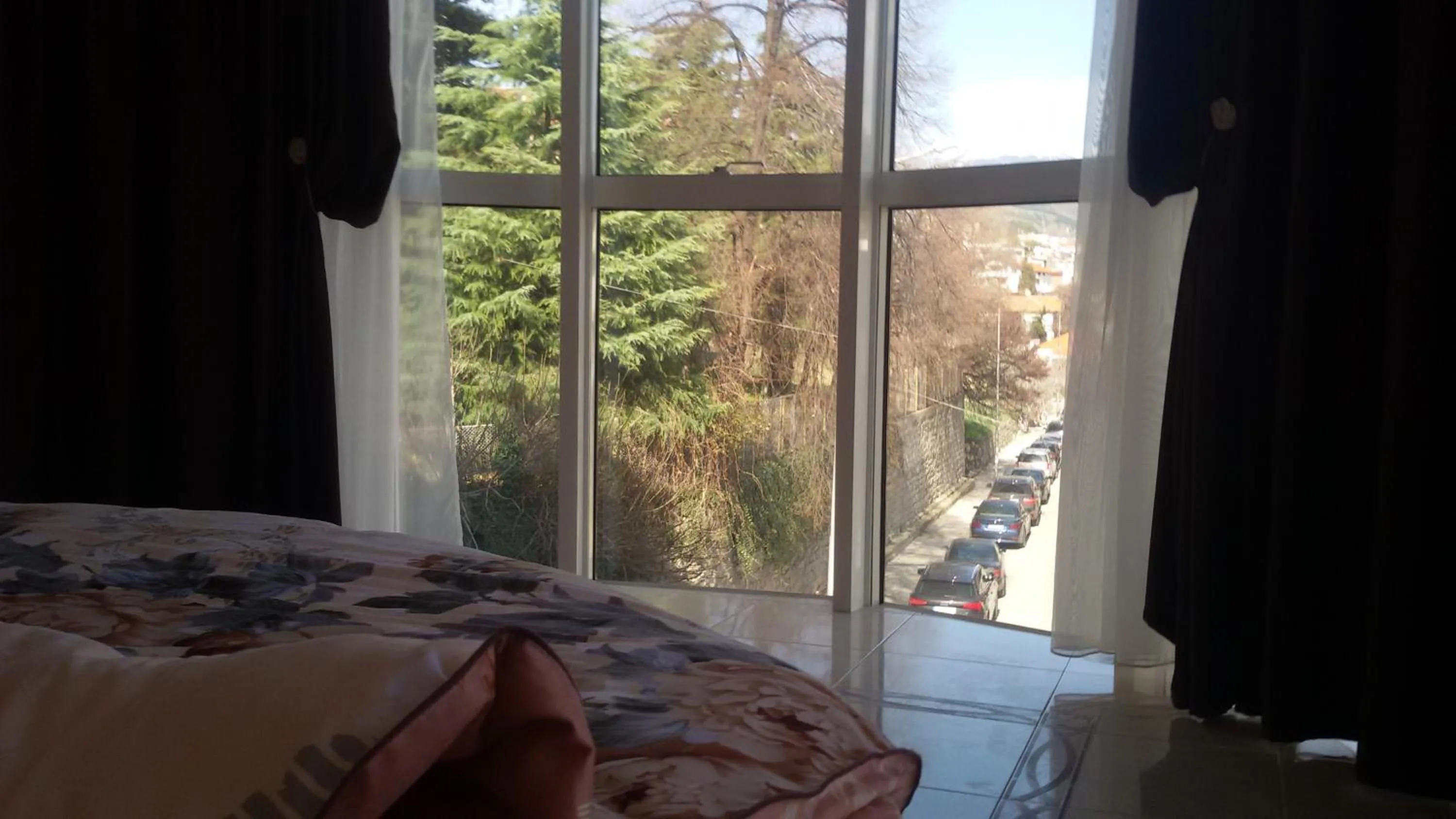 Landmark view, Bed in Sandanski Peak Guest Rooms
