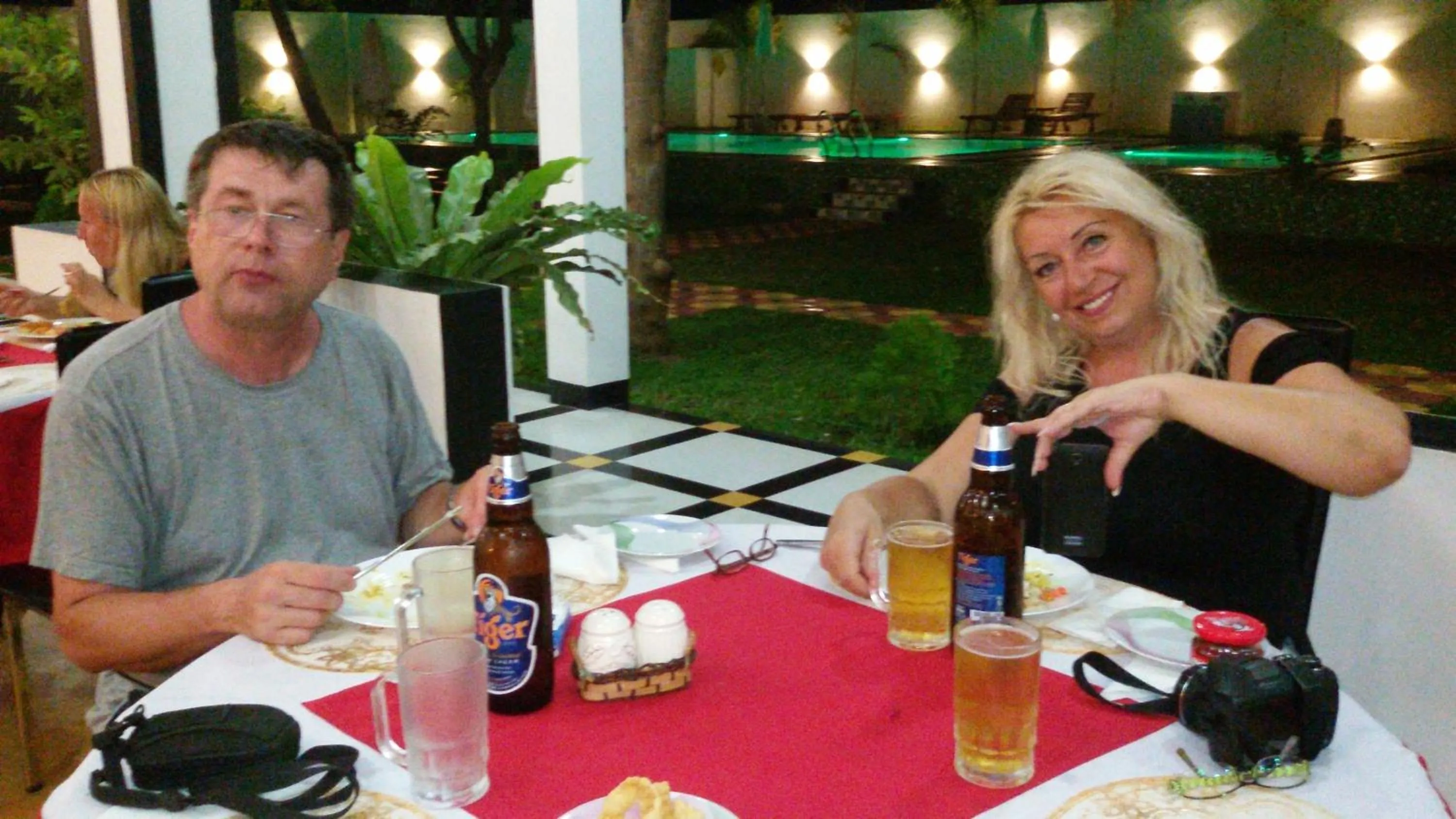 Guests in Peacock Reach Hotel