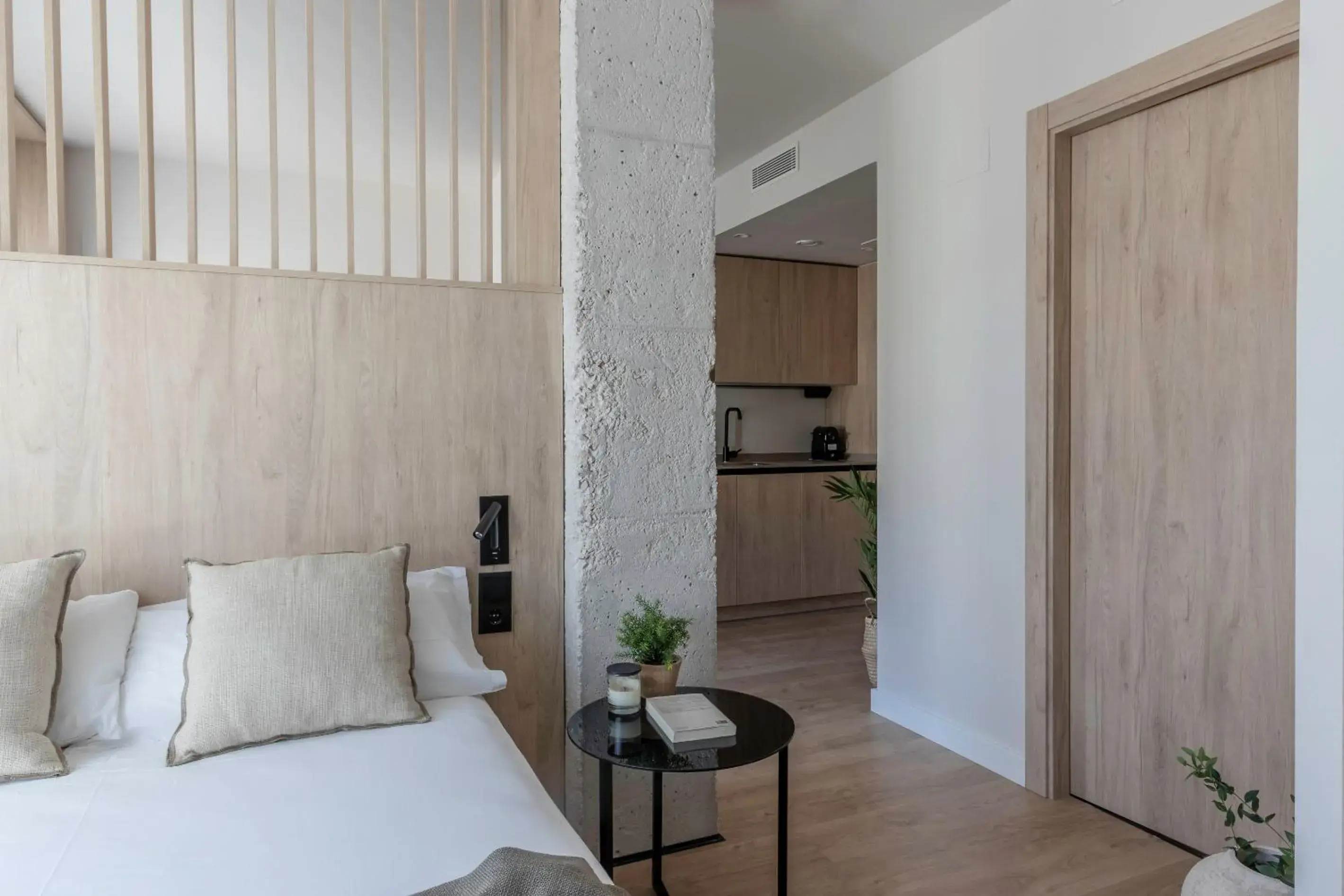 Bed in Apartamentos Líbere Pamplona Yamaguchi Bed in Apartamentos Líbere Pamplona Yamaguchi