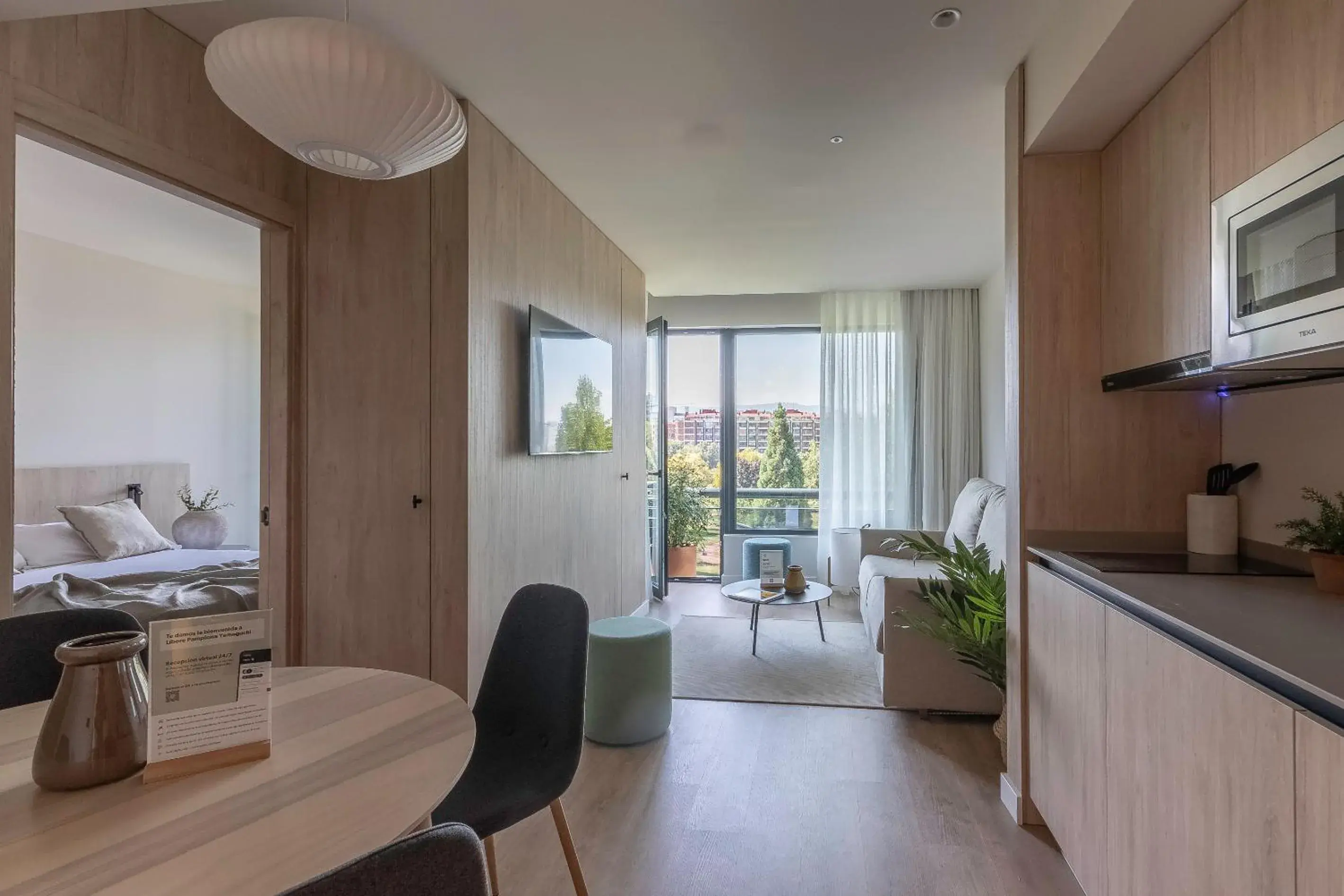 Bed in Apartamentos Líbere Pamplona Yamaguchi Bed in Apartamentos Líbere Pamplona Yamaguchi