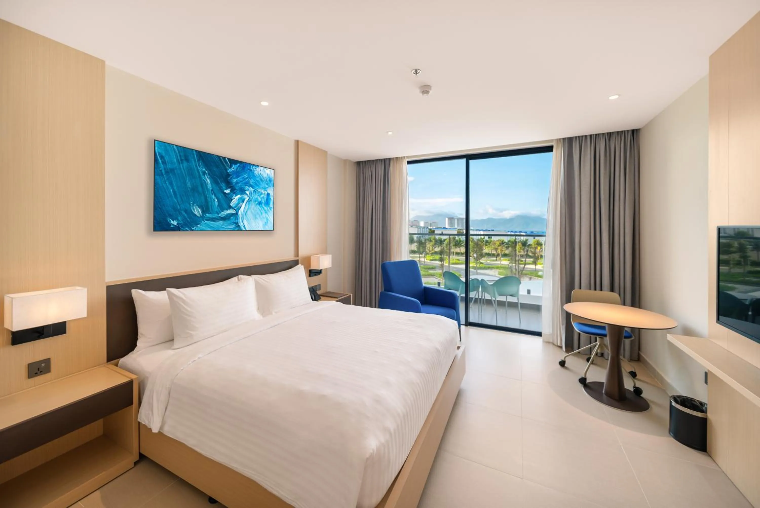 View (from property/room), Bed in The Empyrean Cam Ranh Beach Resort