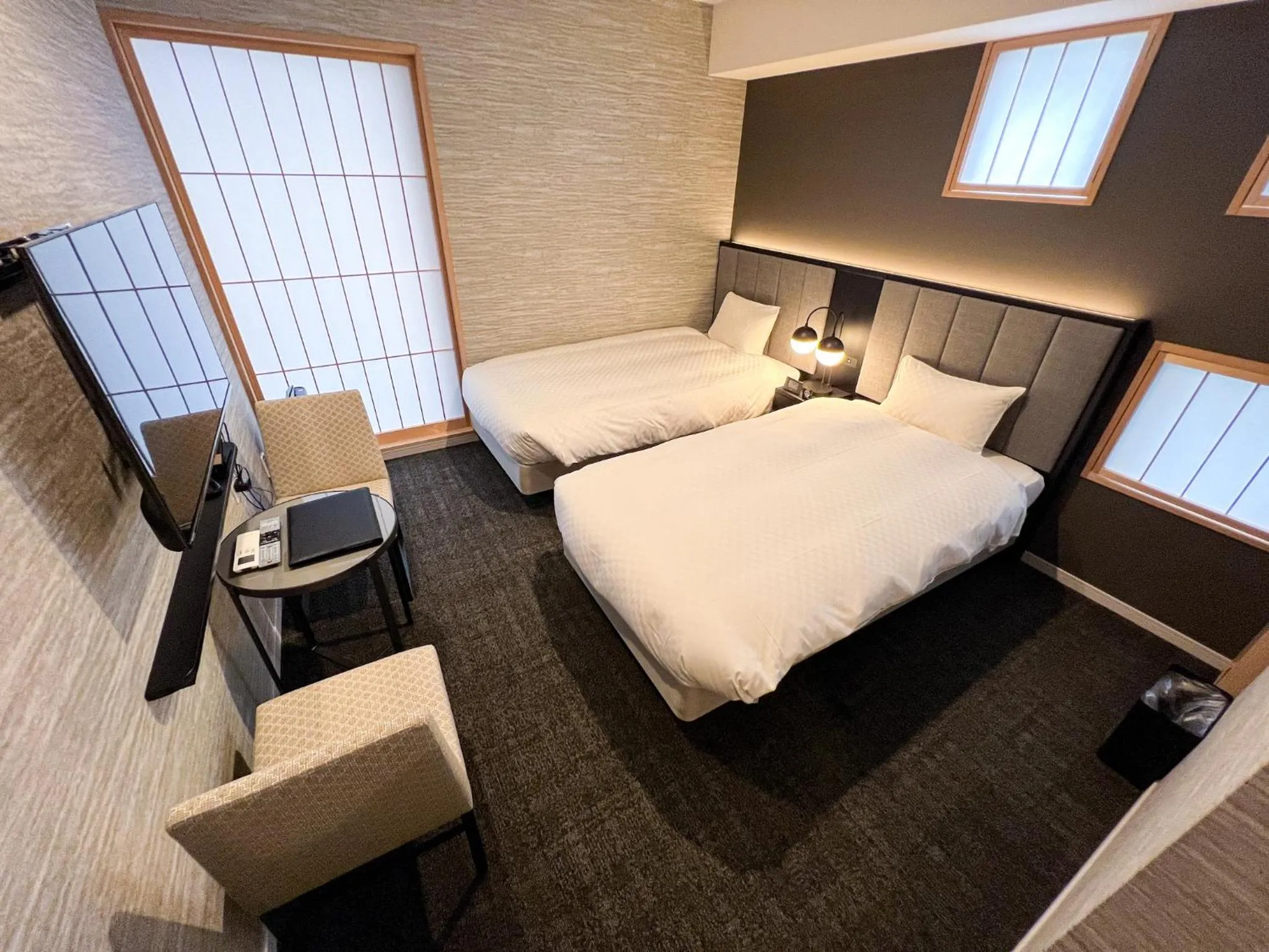 Photo of the whole room, Bed in Rinn Kyoto Station