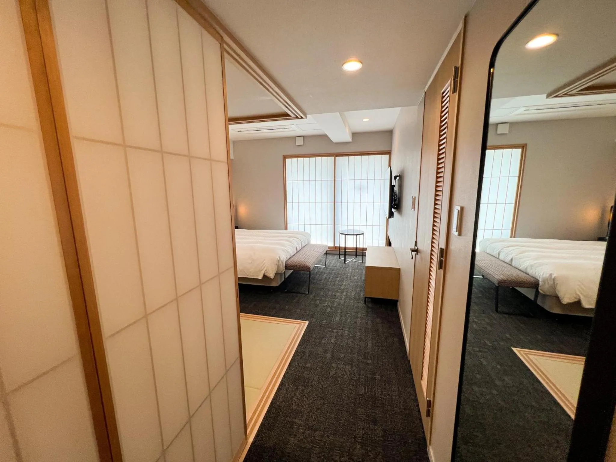 Photo of the whole room, Bed in Rinn Kyoto Station