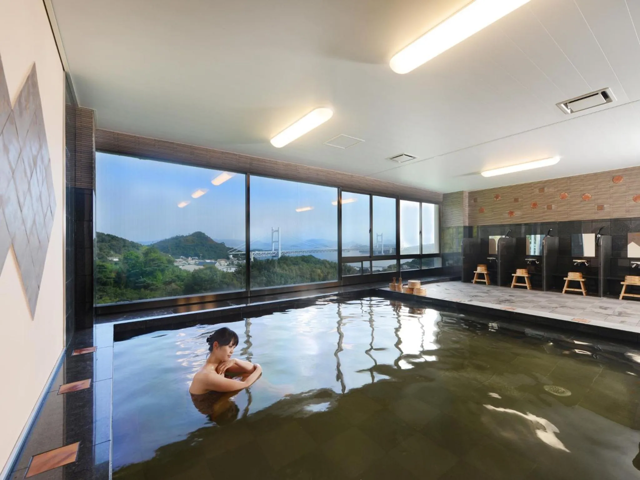 Hot Spring Bath in Washu Blue Resort風籠 Kasago
