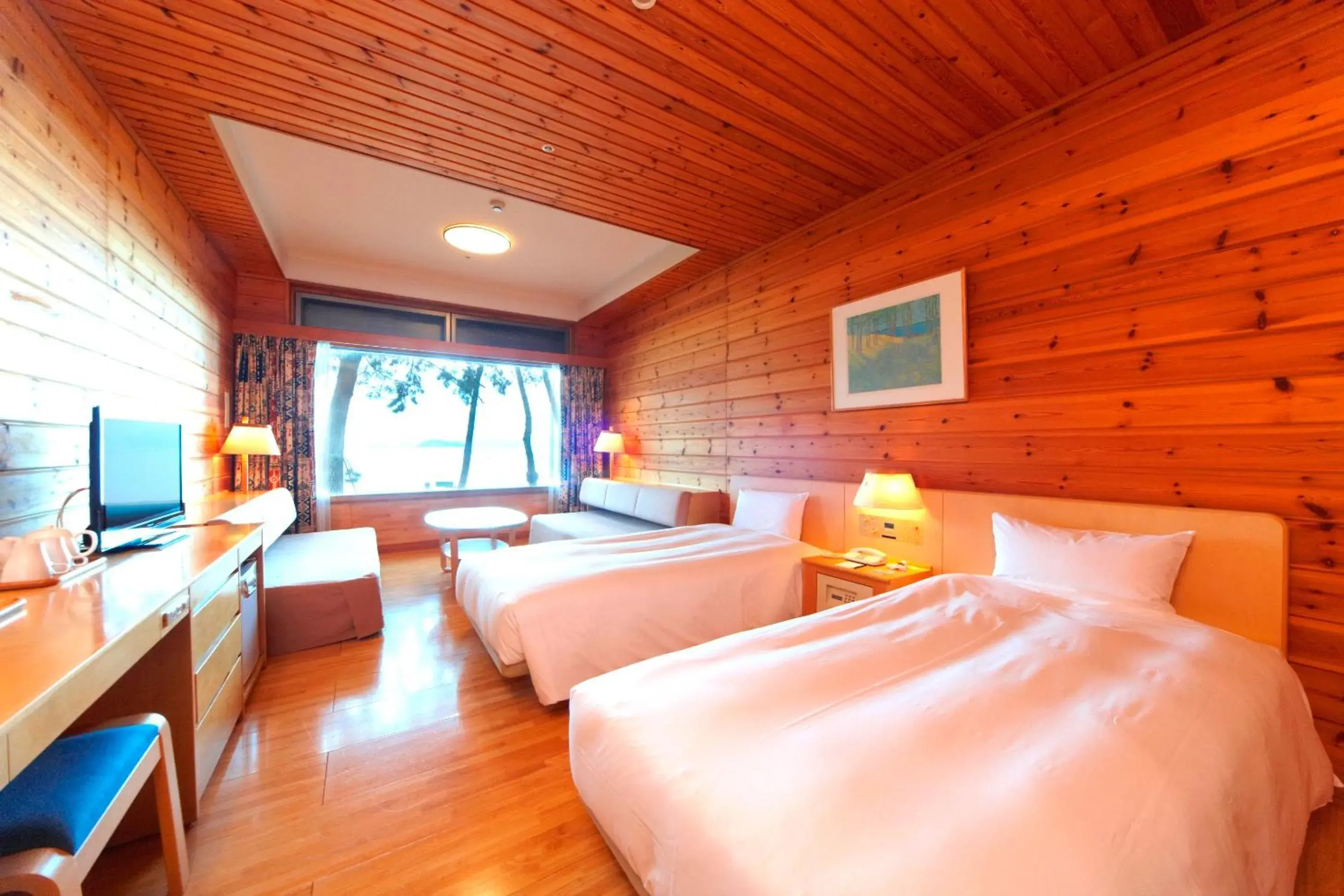 Bed in Grand Park Hotel Okubiwako Makino Bed in Grand Park Hotel Okubiwako Makino