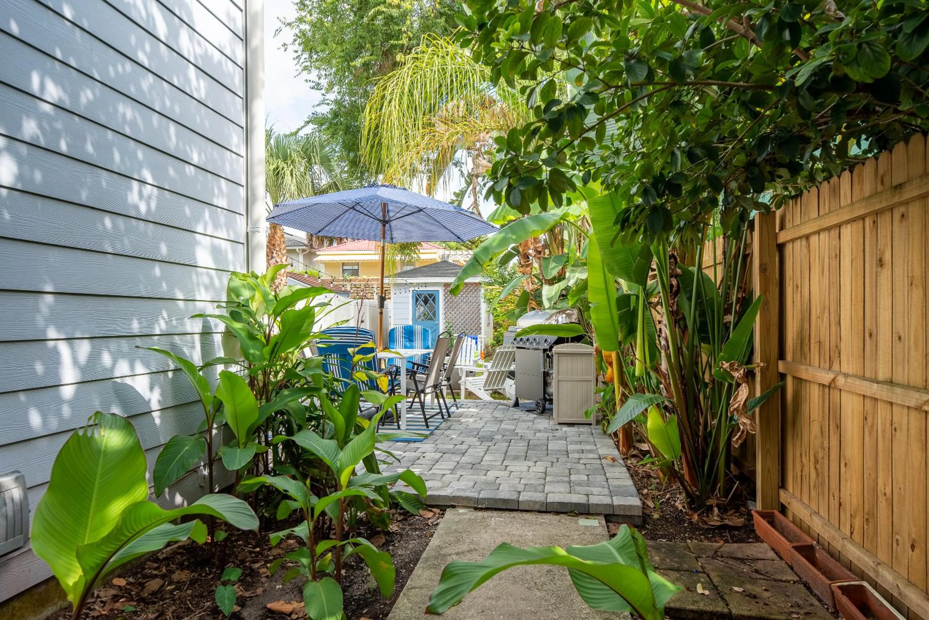 Patio in Jax Vacations 1/2 Mile to Beach, 2 bedroom townhome pet friendly