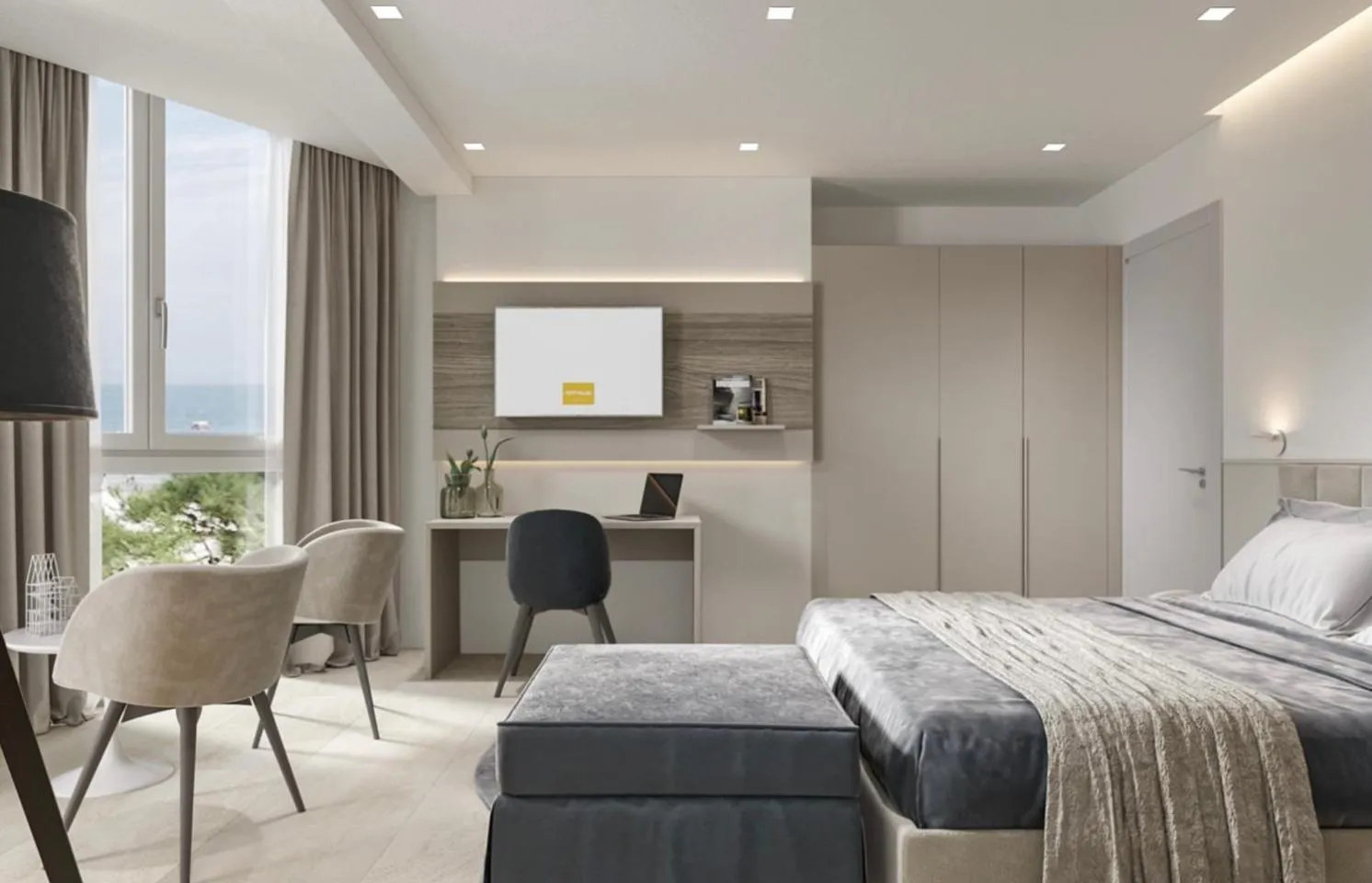 Bed in Hotel Petit Palais