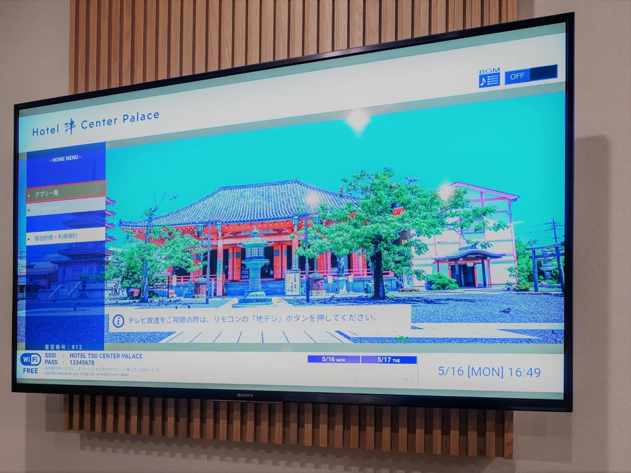 TV and multimedia in Hotel Tsu Center Palace