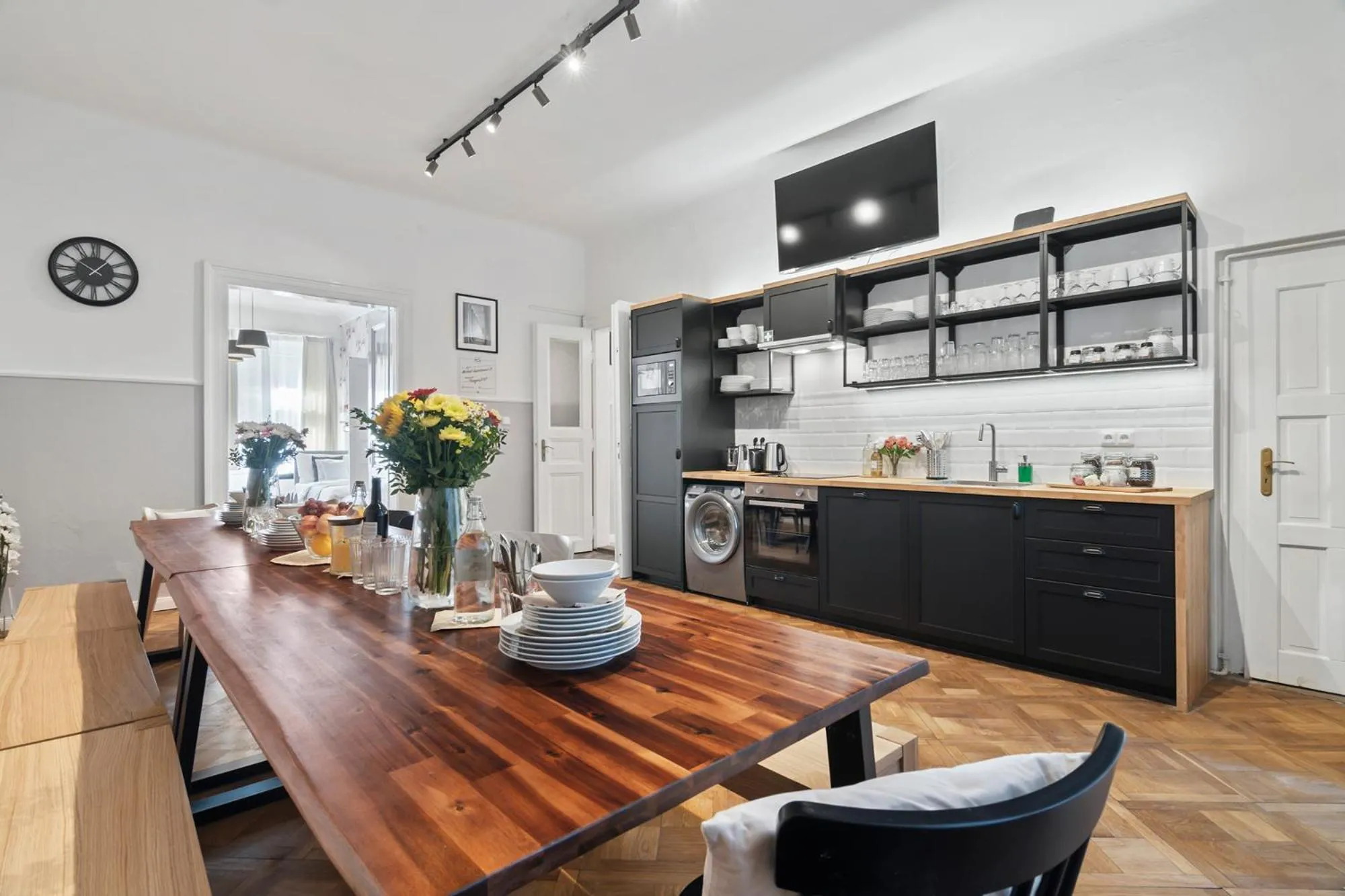kitchen in Florenc Apartments Prague 1 by Michal&Friends