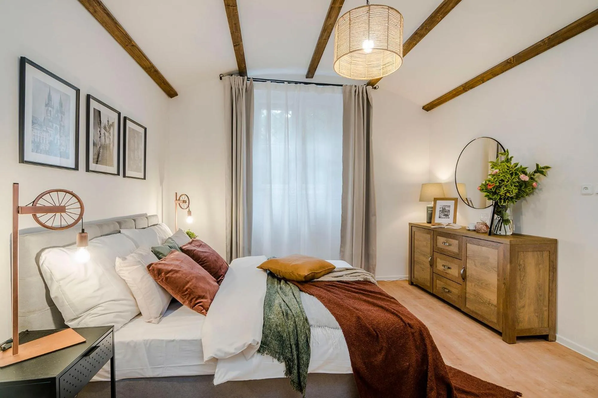 Bed in Florenc Apartments Prague 1 by Michal&Friends