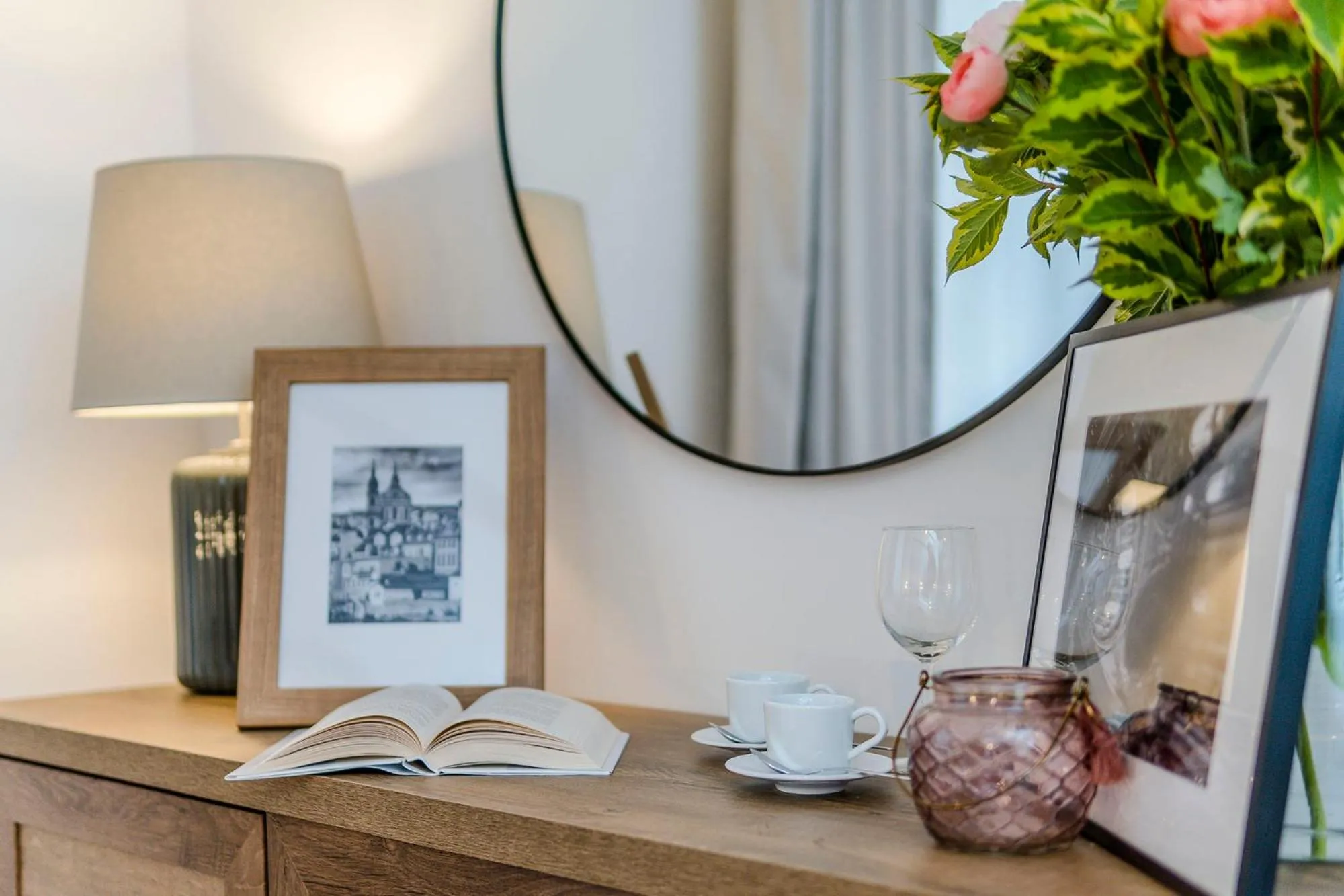 Seating area in Florenc Apartments Prague 1 by Michal&Friends
