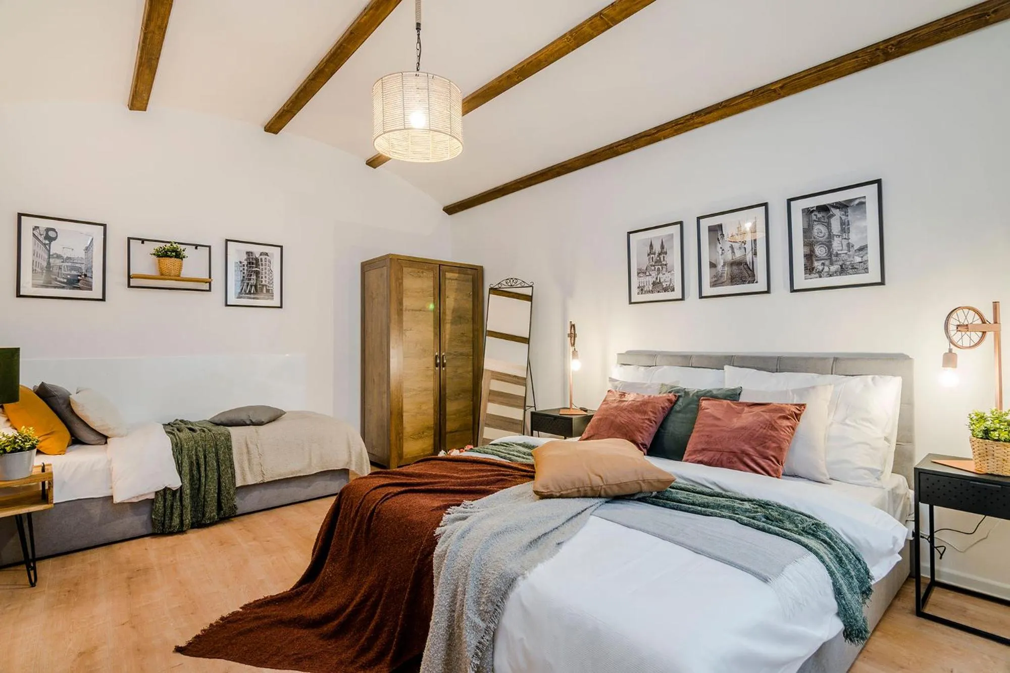 Bed in Florenc Apartments Prague 1 by Michal&Friends
