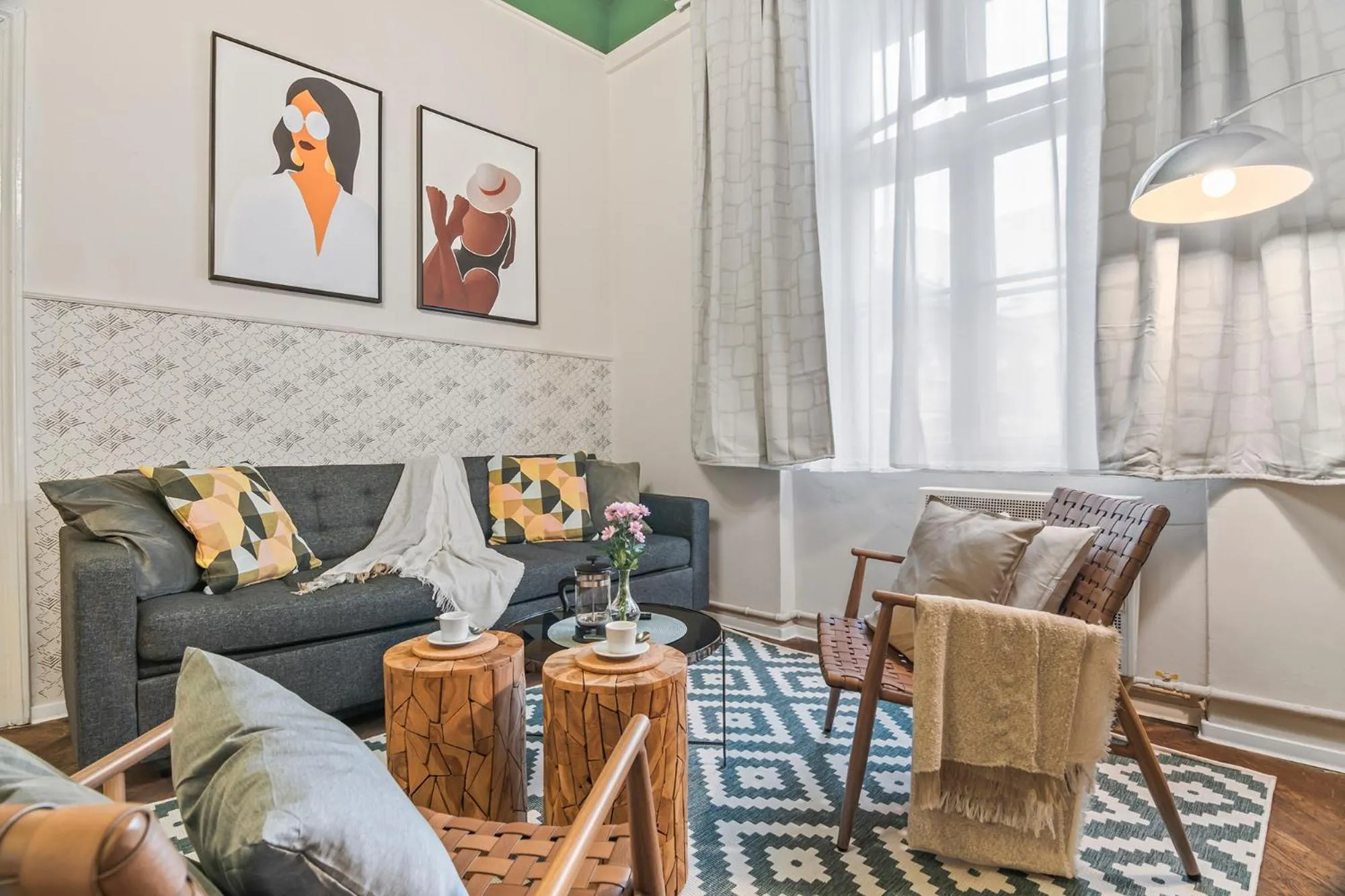 Living room in Florenc Apartments Prague 1 by Michal&Friends