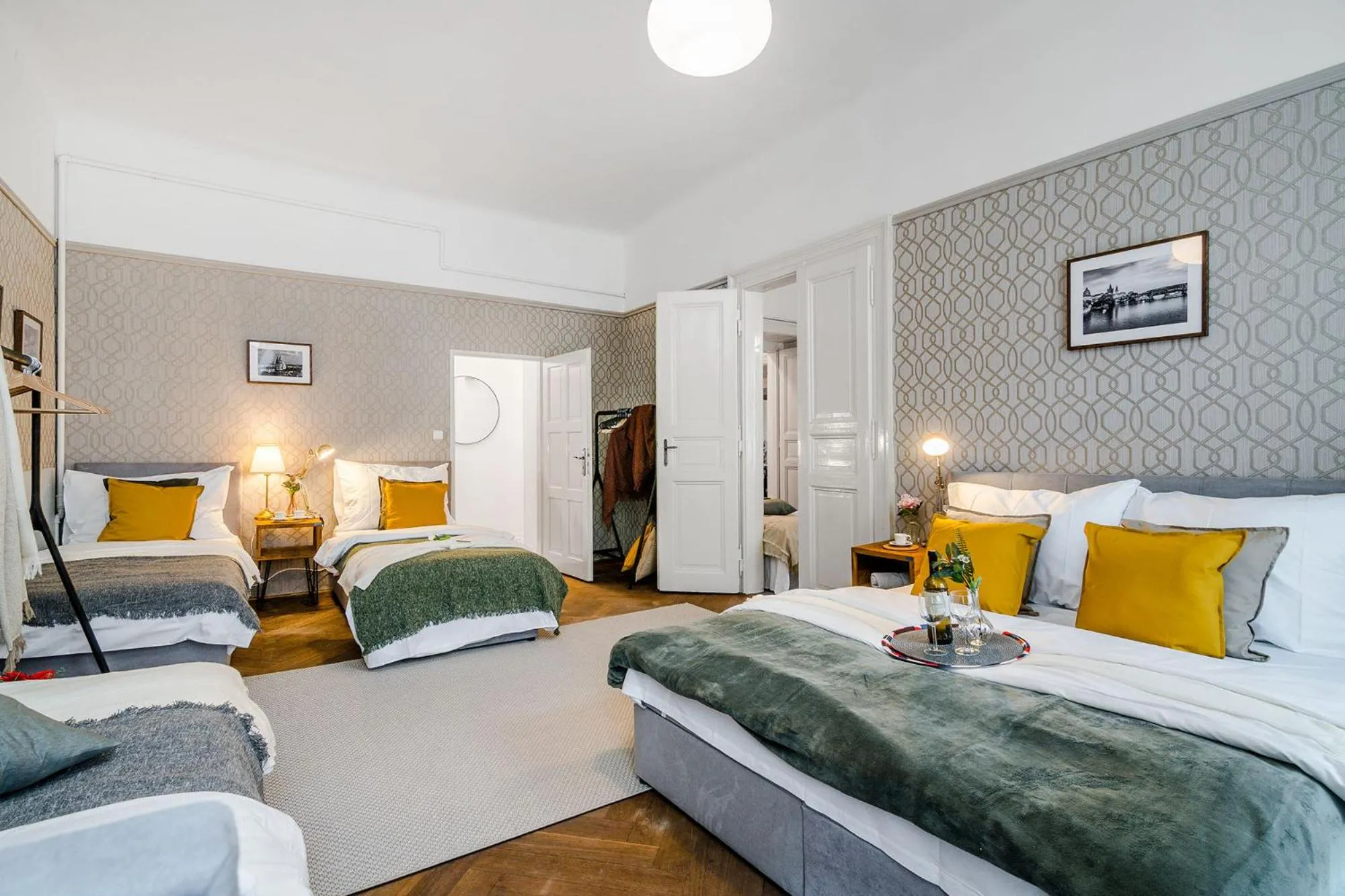 Bed in Florenc Apartments Prague 1 by Michal&Friends