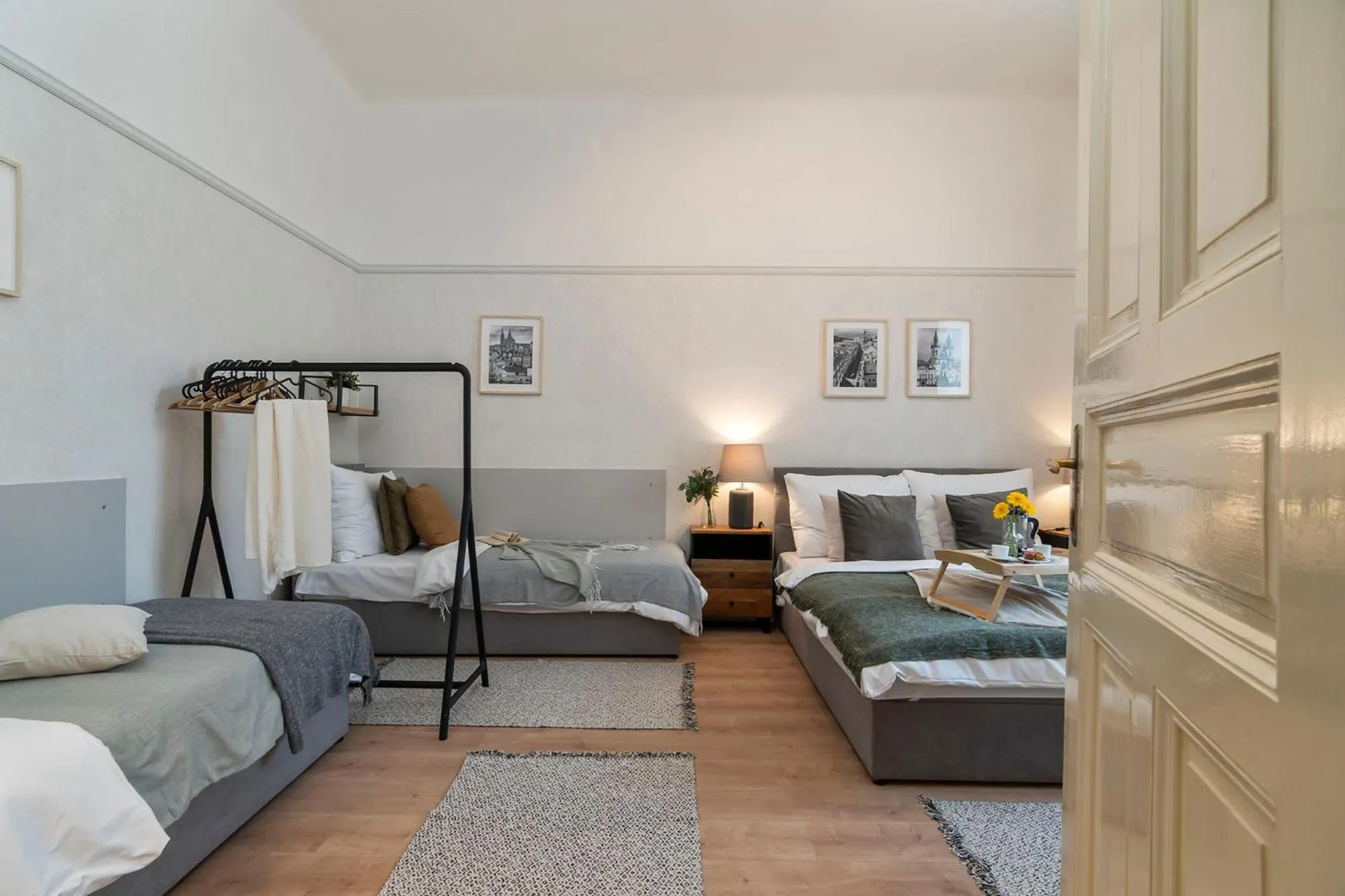 Bed in Florenc Apartments Prague 1 by Michal&Friends