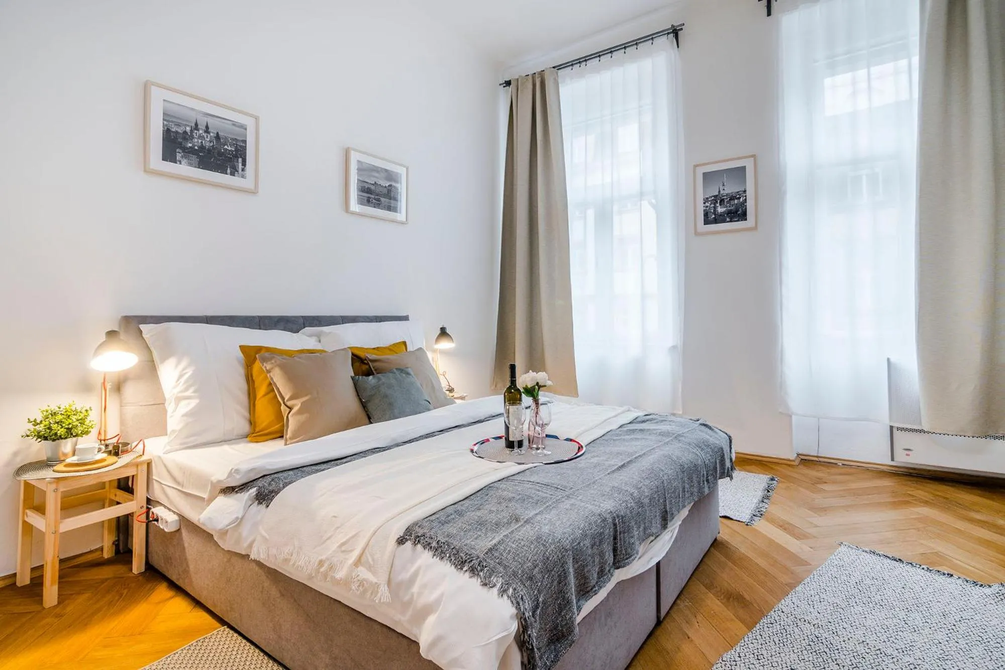 Bedroom, Bed in Florenc Apartments Prague 1 by Michal&Friends