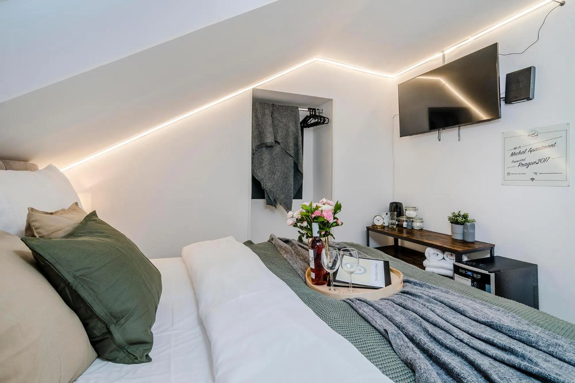 Bed in Florenc Apartments Prague 1 by Michal&Friends