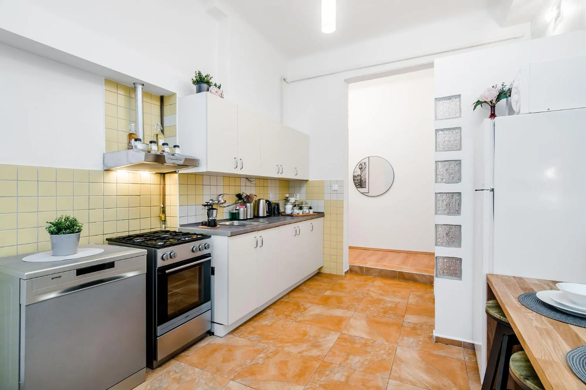 kitchen in Florenc Apartments Prague 1 by Michal&Friends