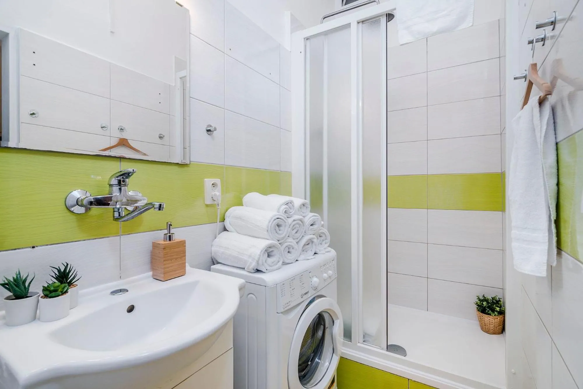 Bathroom in Florenc Apartments Prague 1 by Michal&Friends