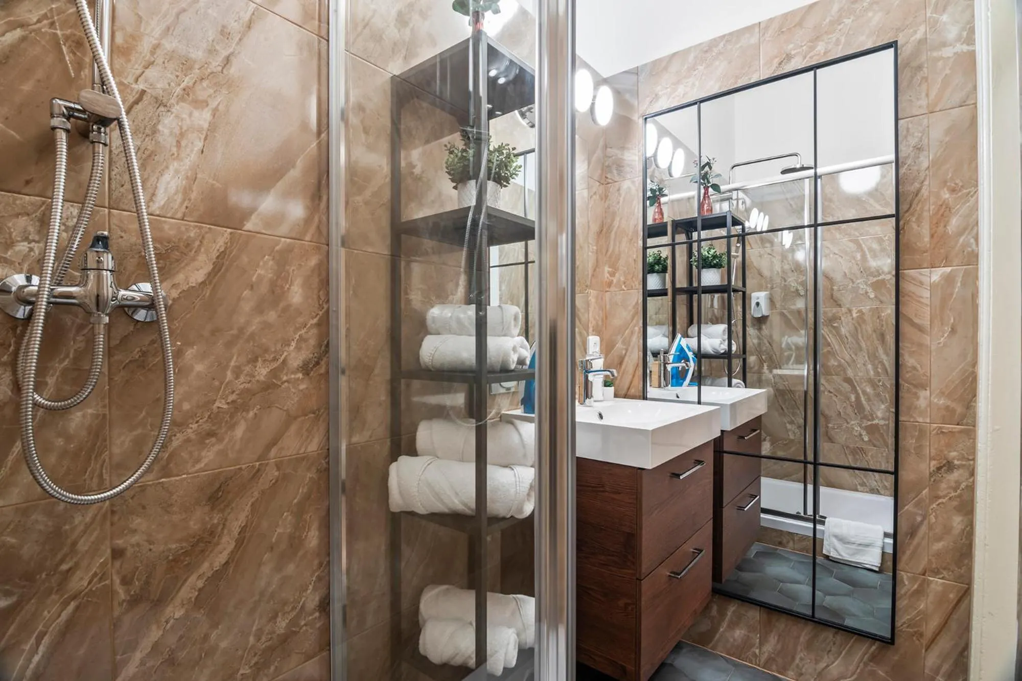 Bathroom in Florenc Apartments Prague 1 by Michal&Friends