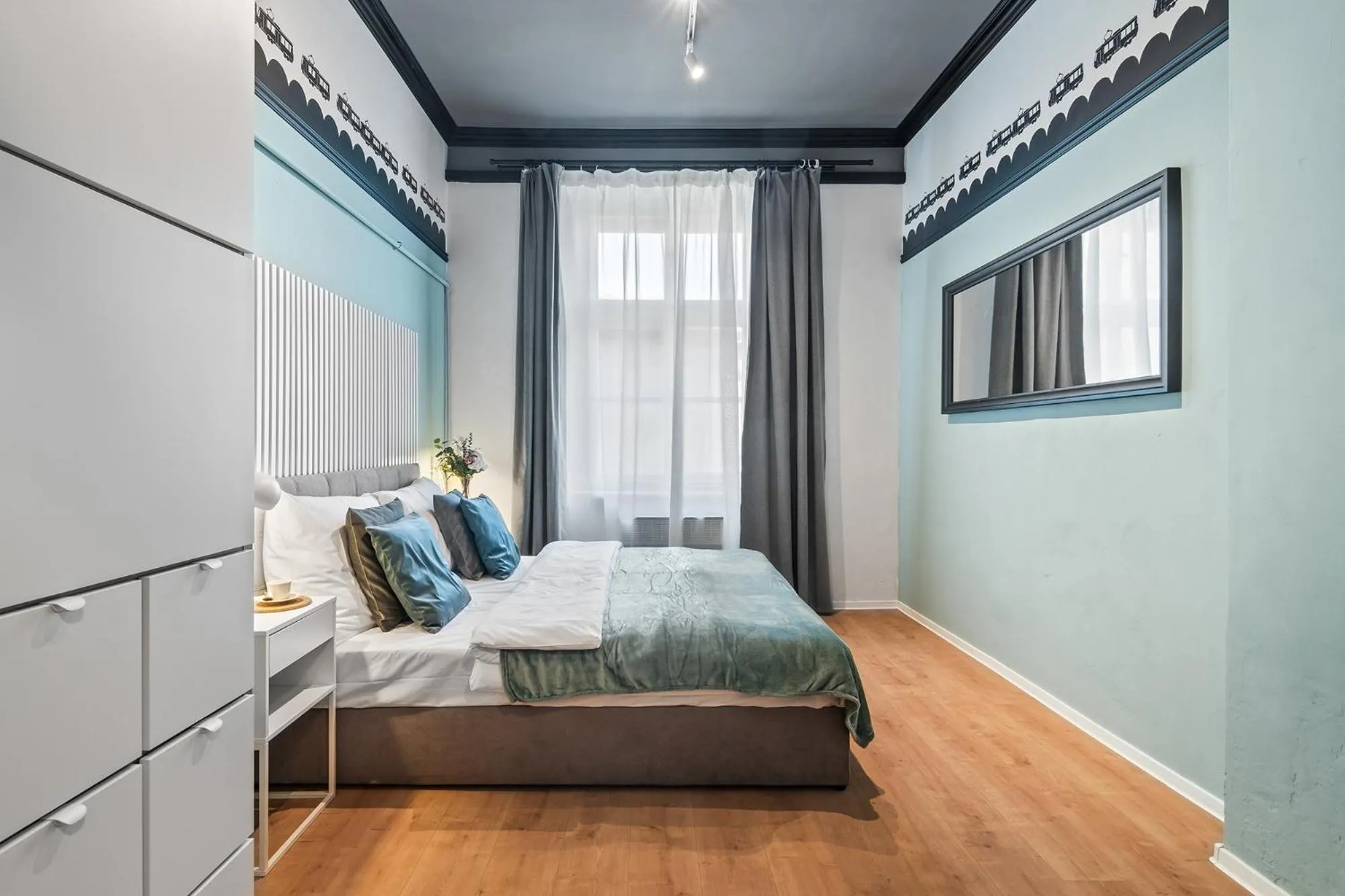 Bed in Florenc Apartments Prague 1 by Michal&Friends
