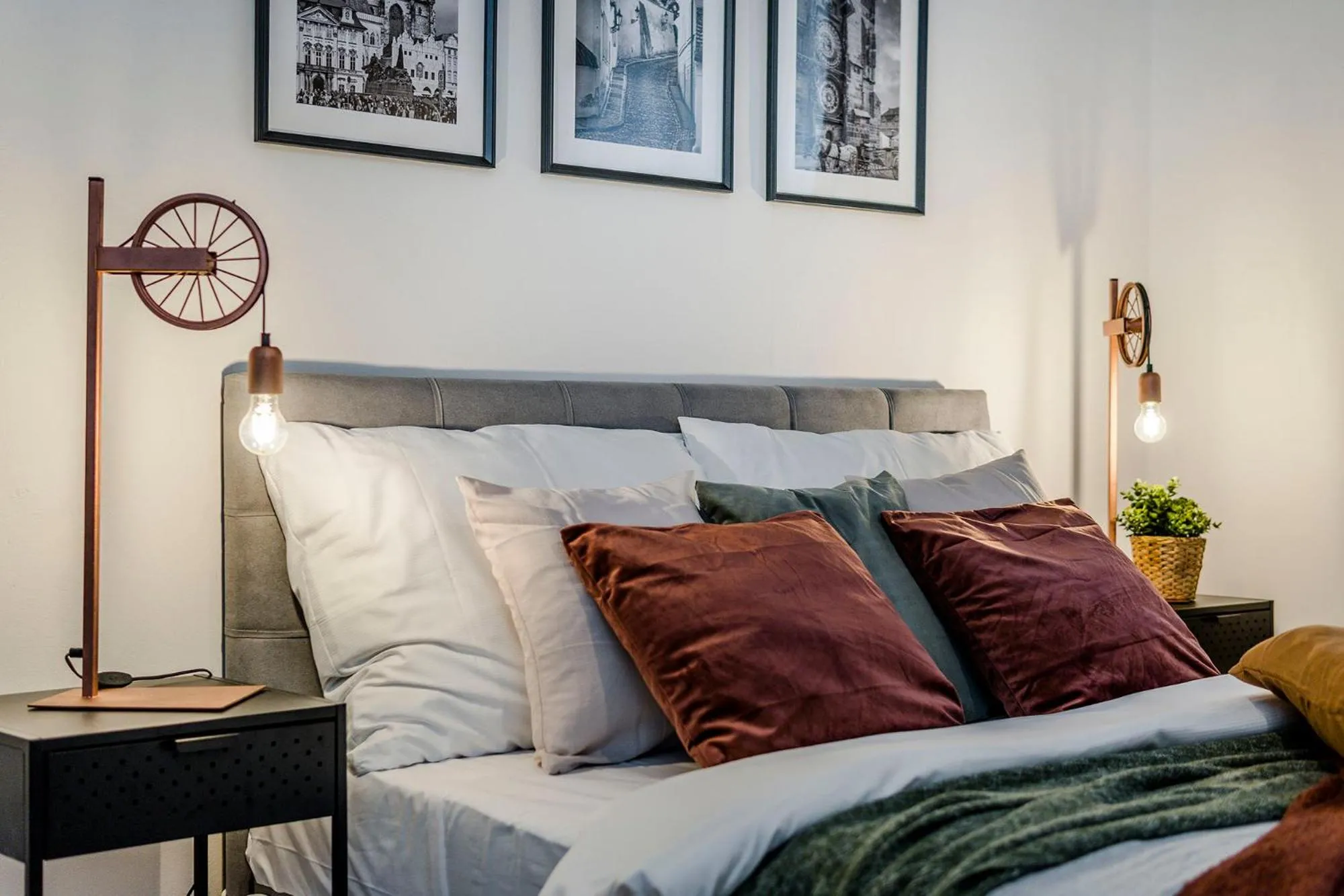 Bed in Florenc Apartments Prague 1 by Michal&Friends