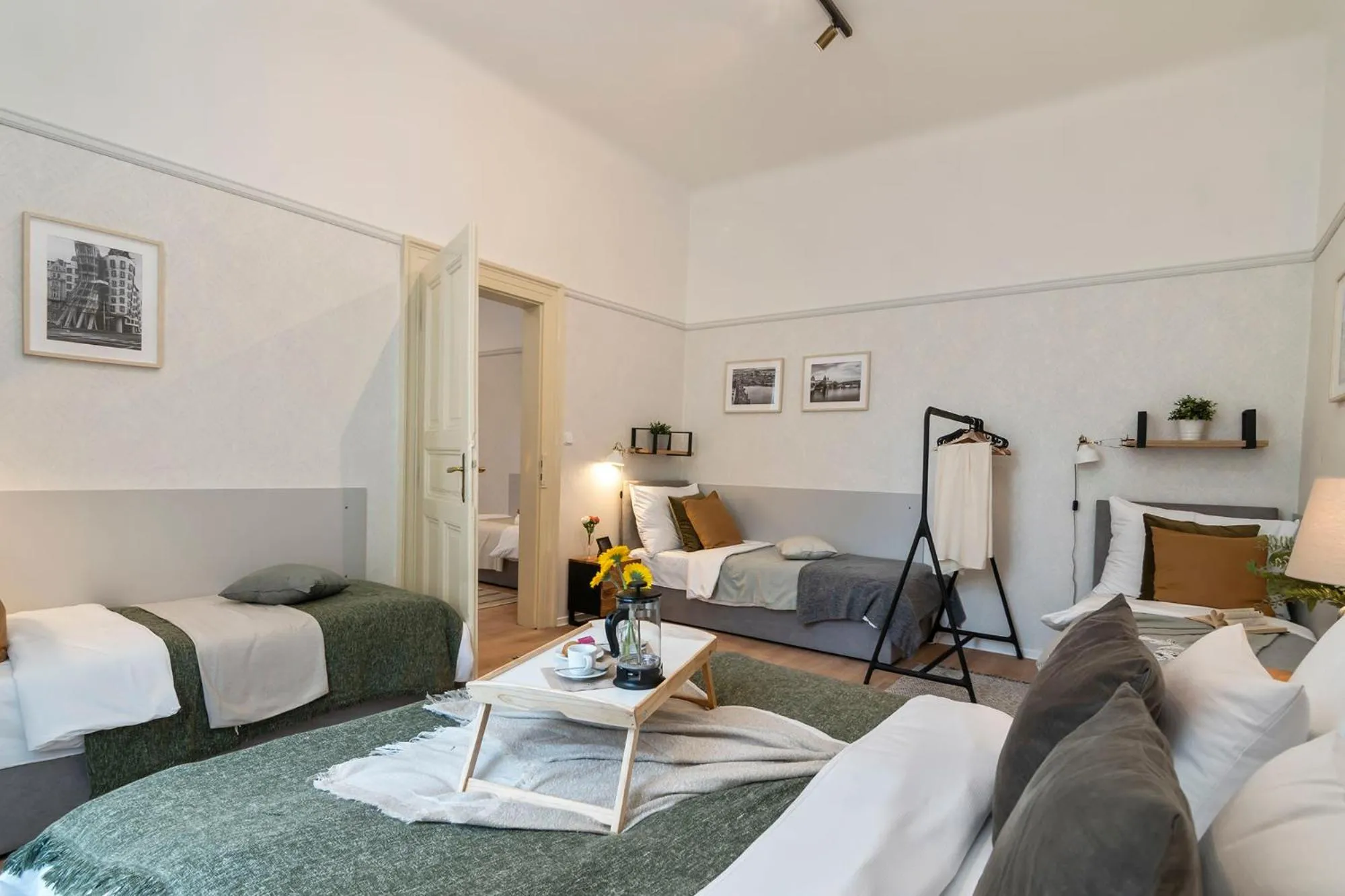Bed in Florenc Apartments Prague 1 by Michal&Friends