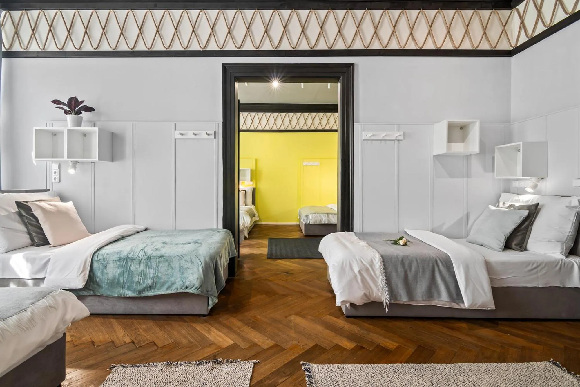 Bed in Florenc Apartments Prague 1 by Michal&Friends
