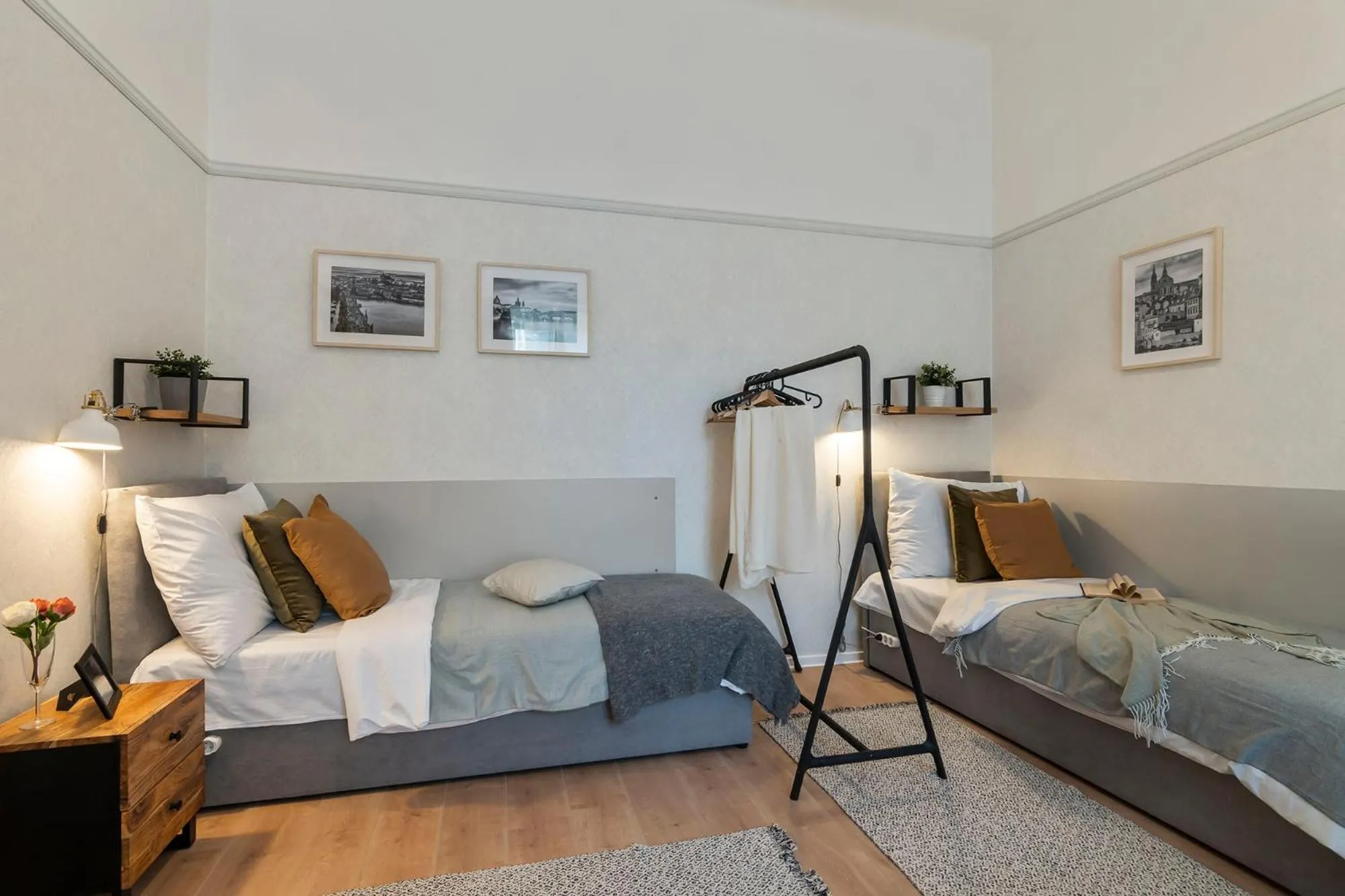 Bed in Florenc Apartments Prague 1 by Michal&Friends