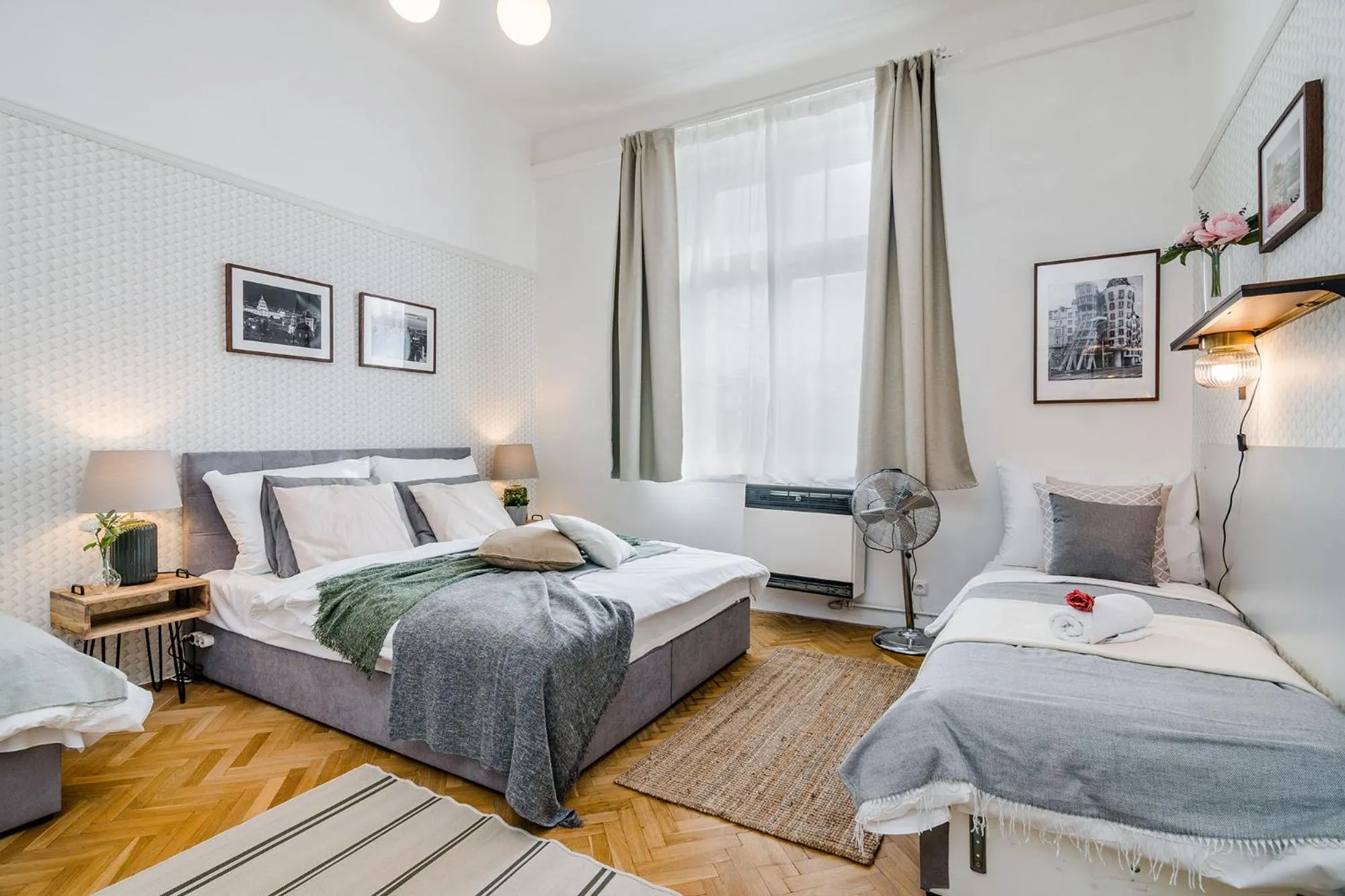 Bed in Florenc Apartments Prague 1 by Michal&Friends
