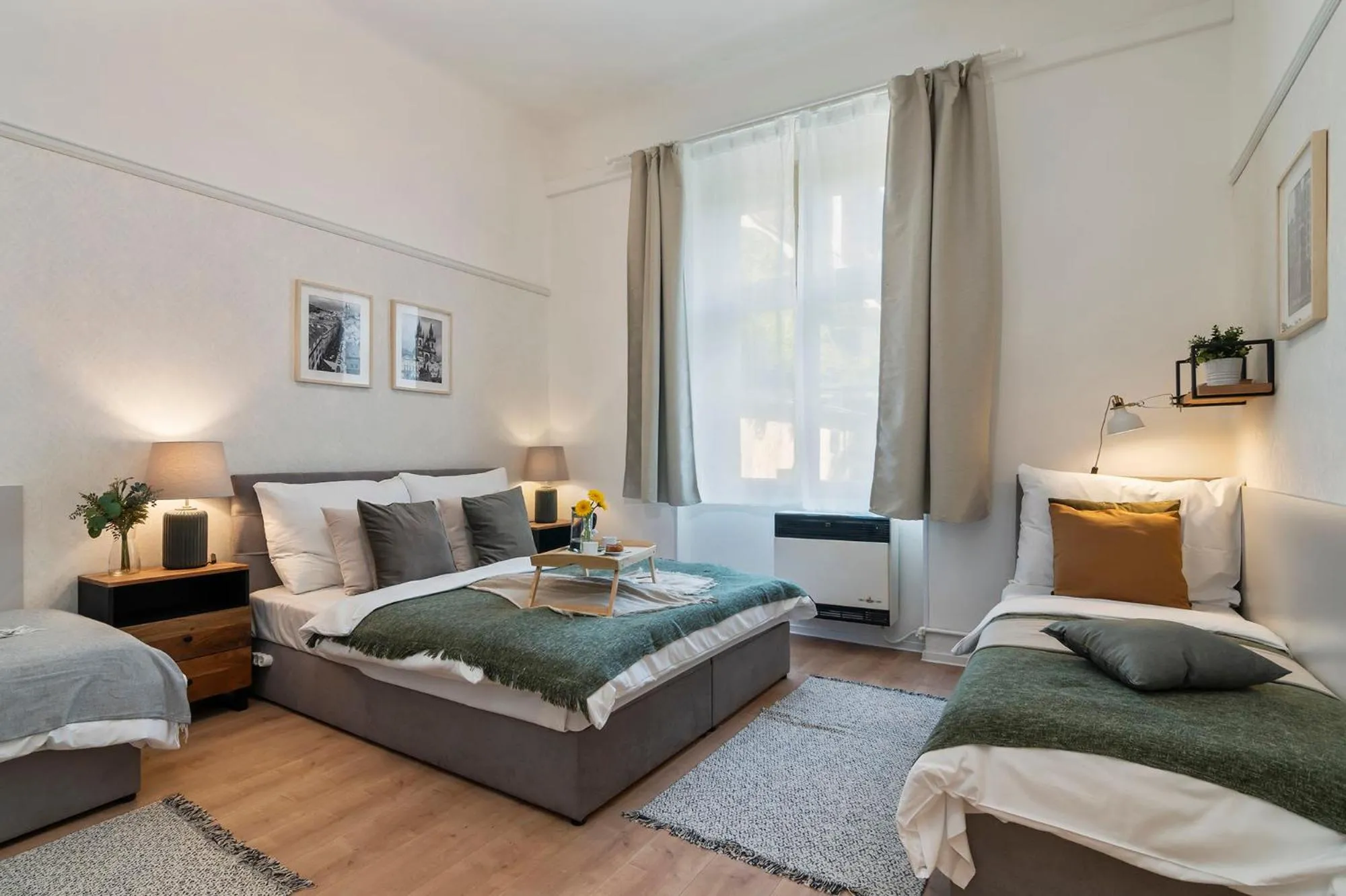 Bed in Florenc Apartments Prague 1 by Michal&Friends