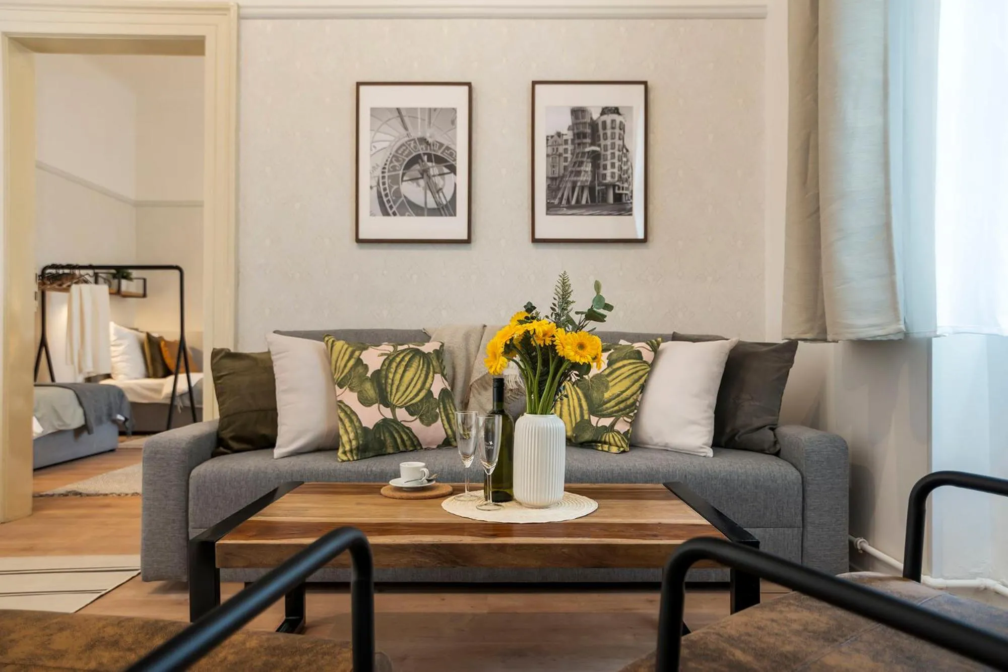Living room in Florenc Apartments Prague 1 by Michal&Friends