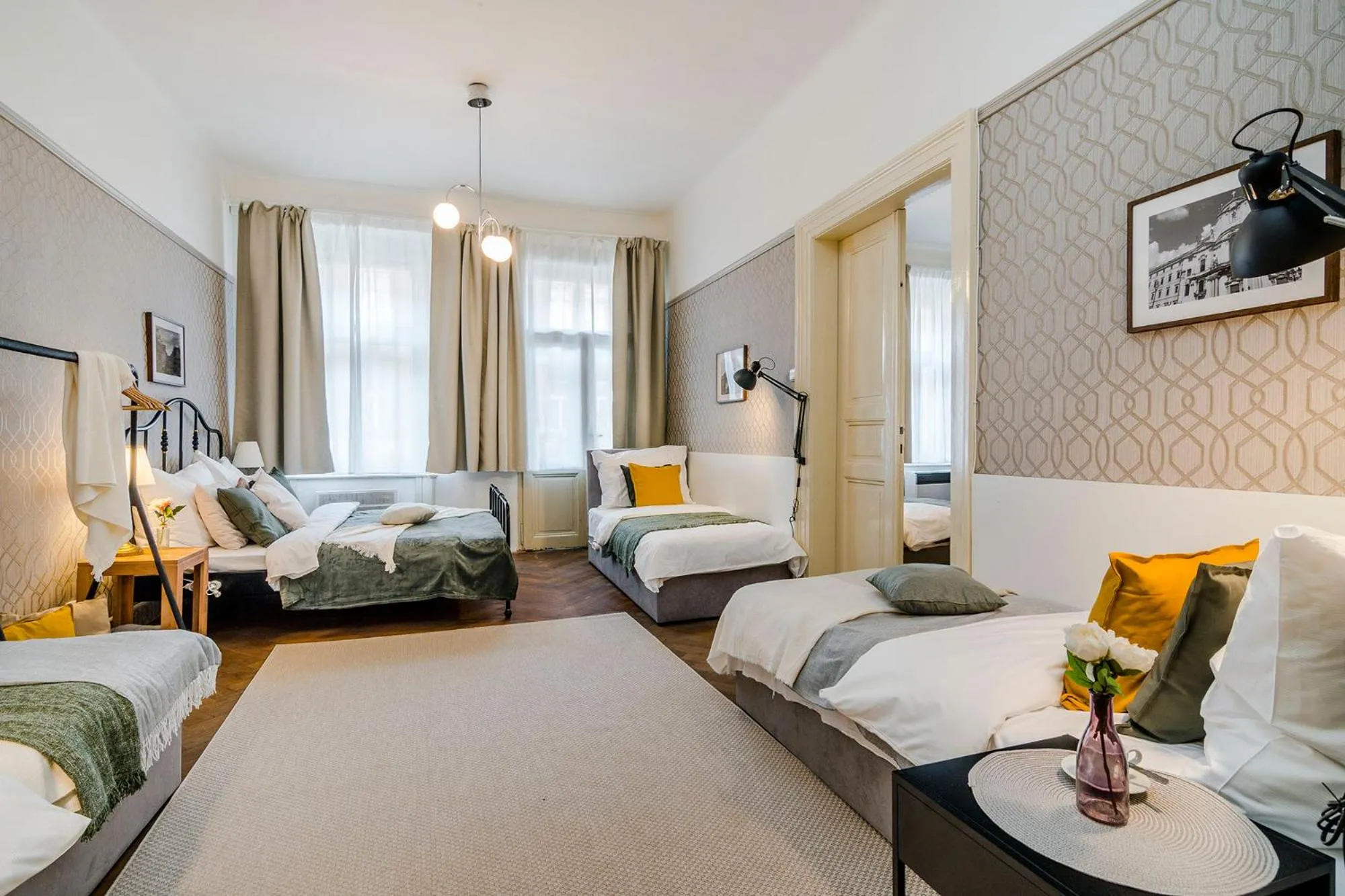 Bed in Florenc Apartments Prague 1 by Michal&Friends