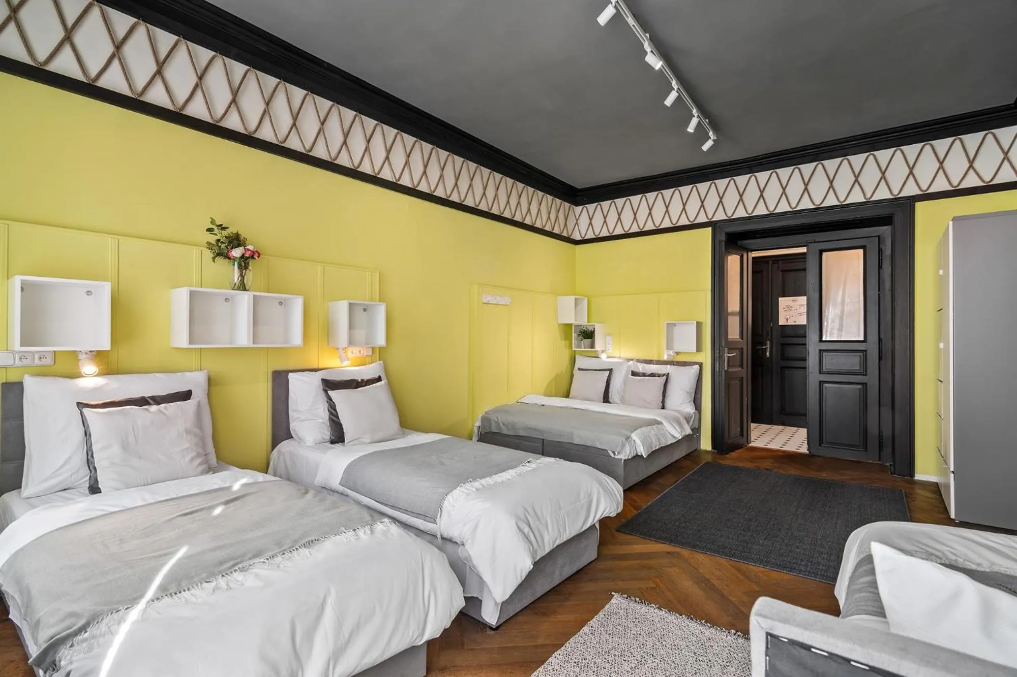 Bed in Florenc Apartments Prague 1 by Michal&Friends