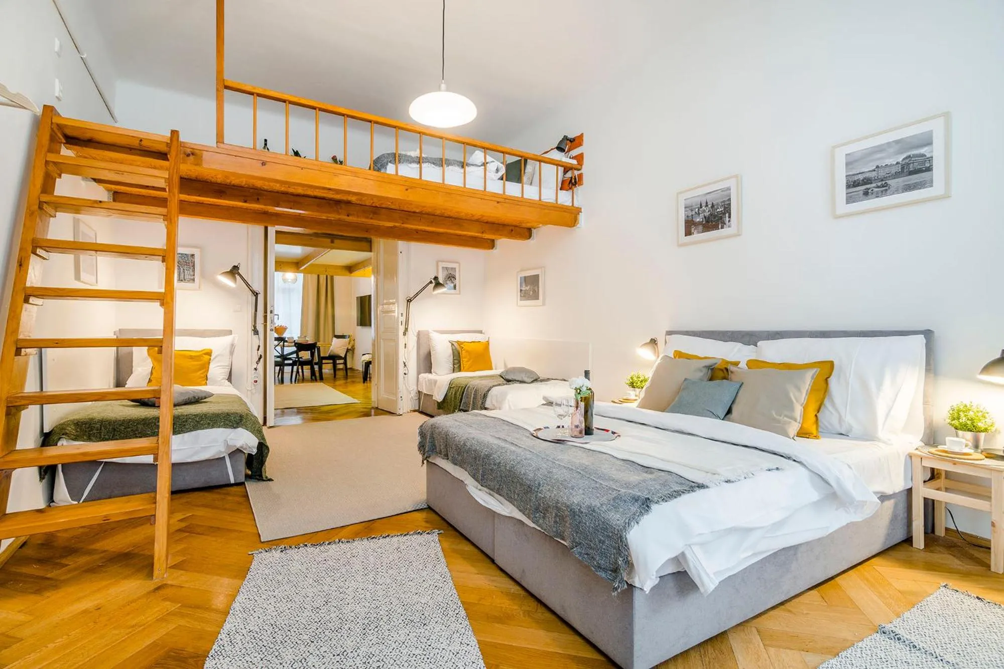 Bed in Florenc Apartments Prague 1 by Michal&Friends