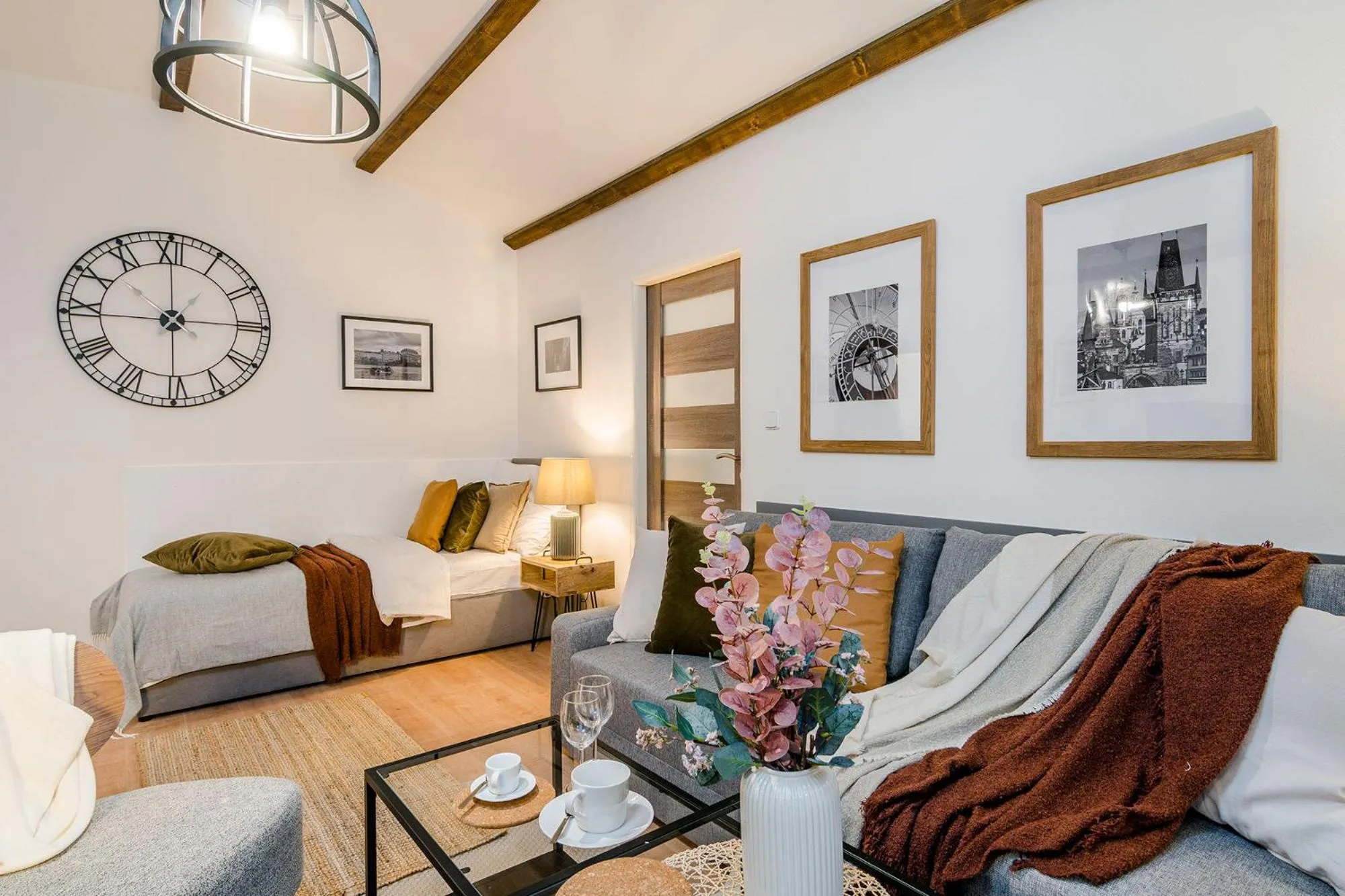 Living room in Florenc Apartments Prague 1 by Michal&Friends