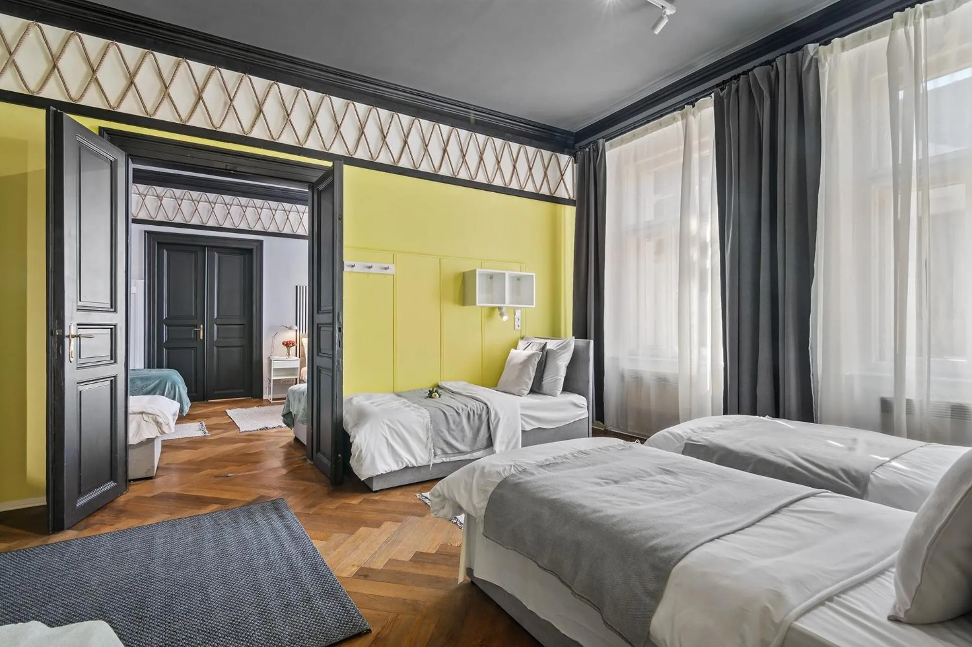 Bed in Florenc Apartments Prague 1 by Michal&Friends