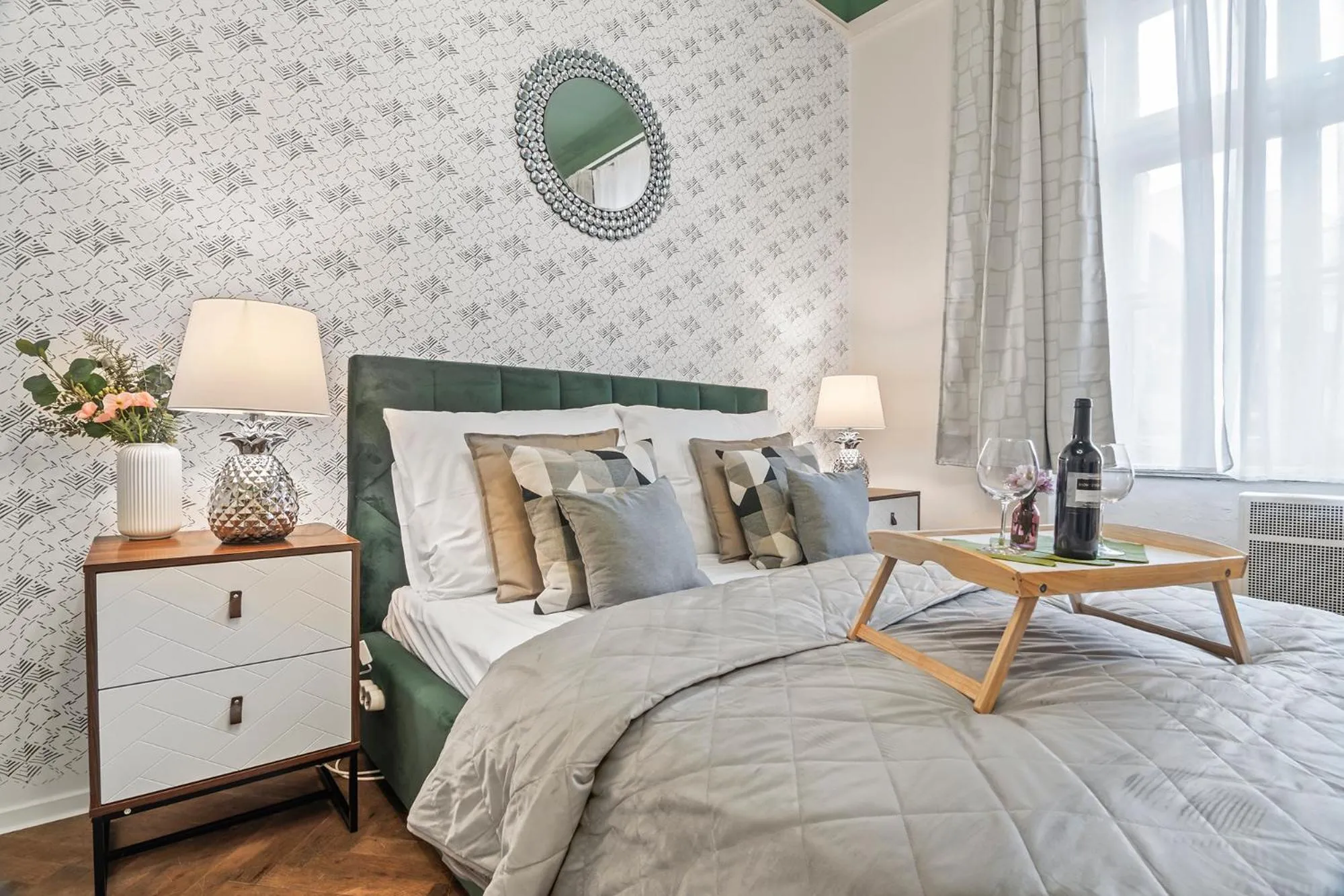 Bed in Florenc Apartments Prague 1 by Michal&Friends