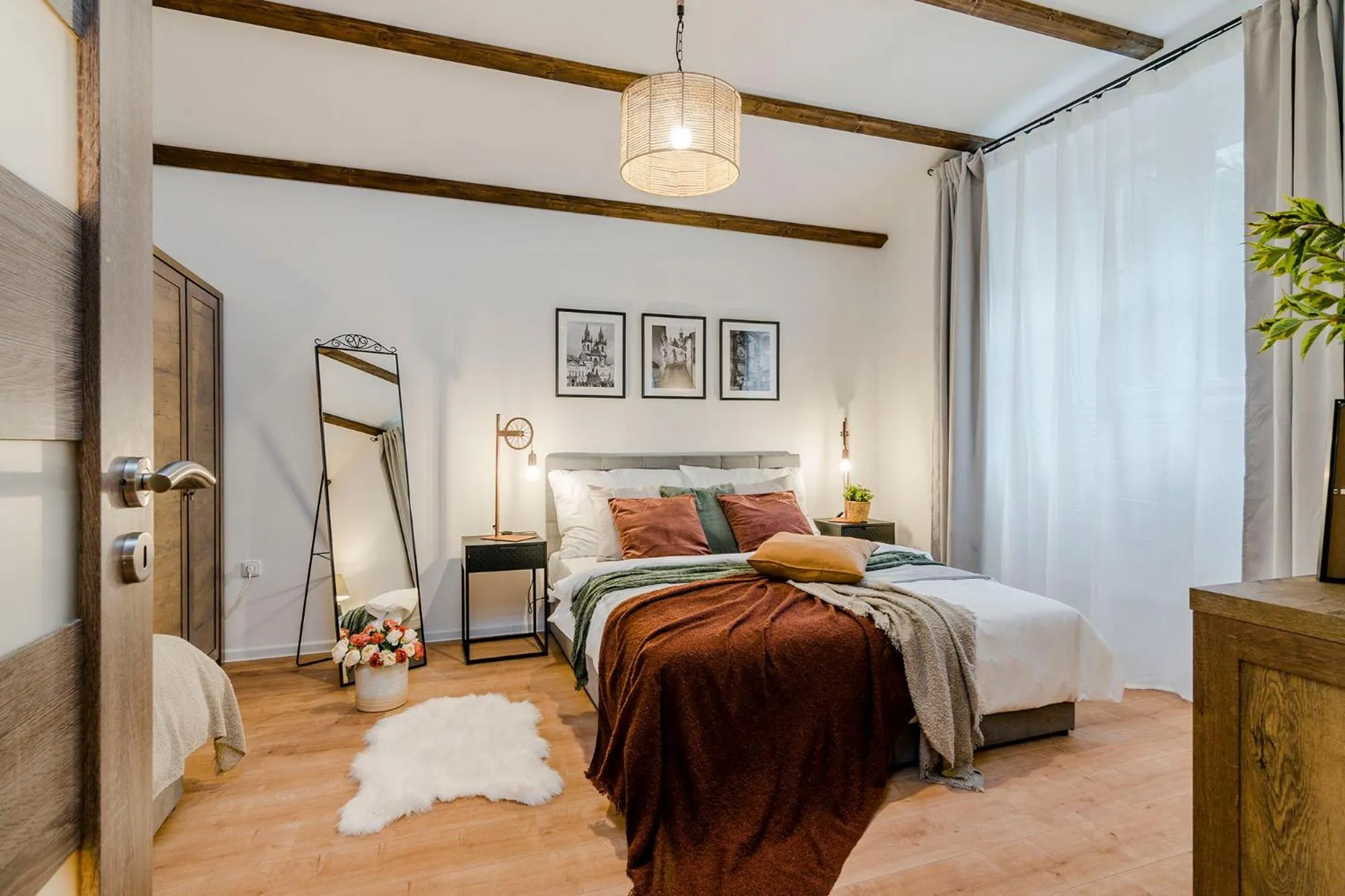 Bed in Florenc Apartments Prague 1 by Michal&Friends