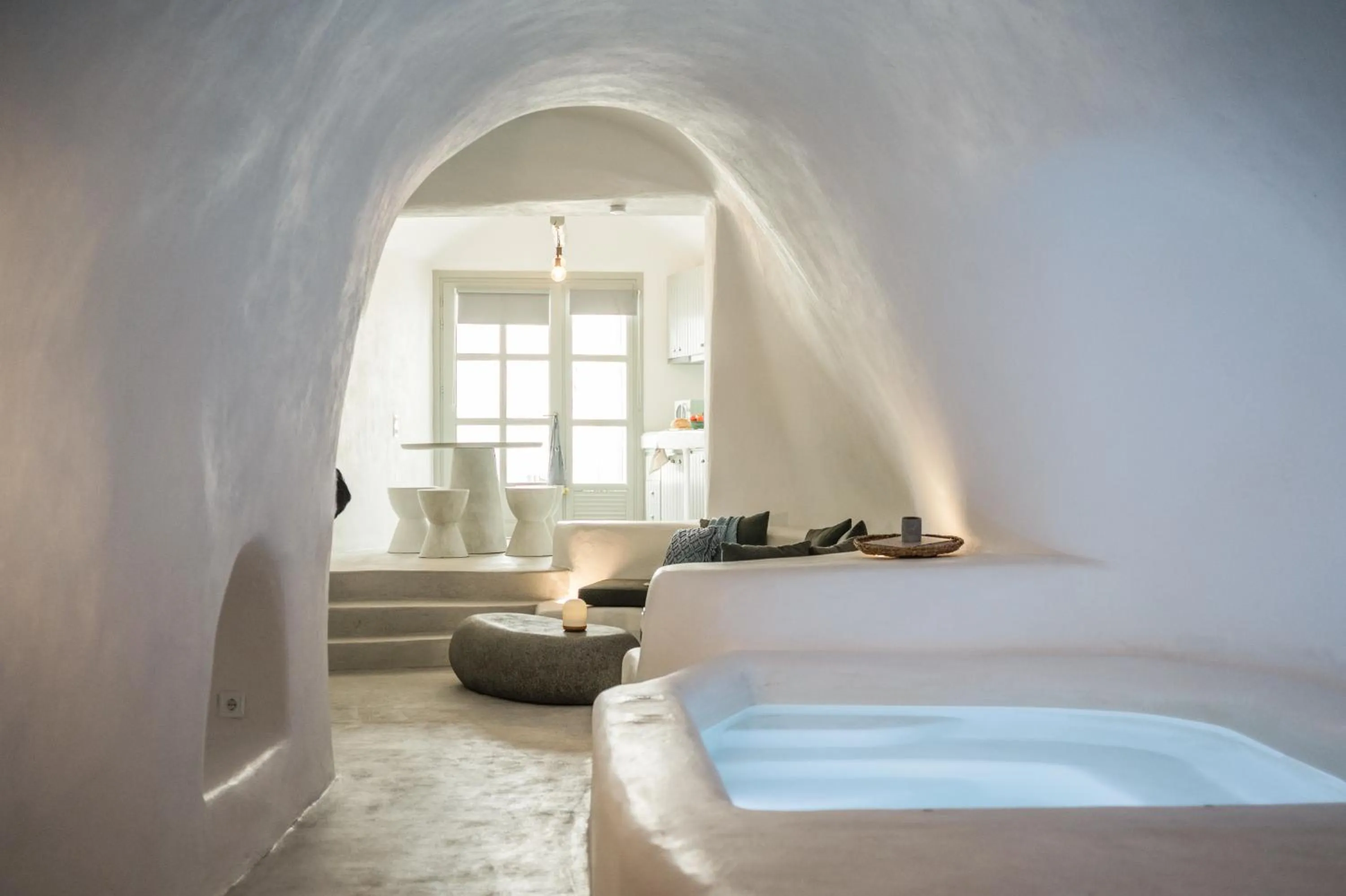 Patio, Bed in Yposkafon Concept Two-Bedroom Villa with Private Jacuzzi and Hamam