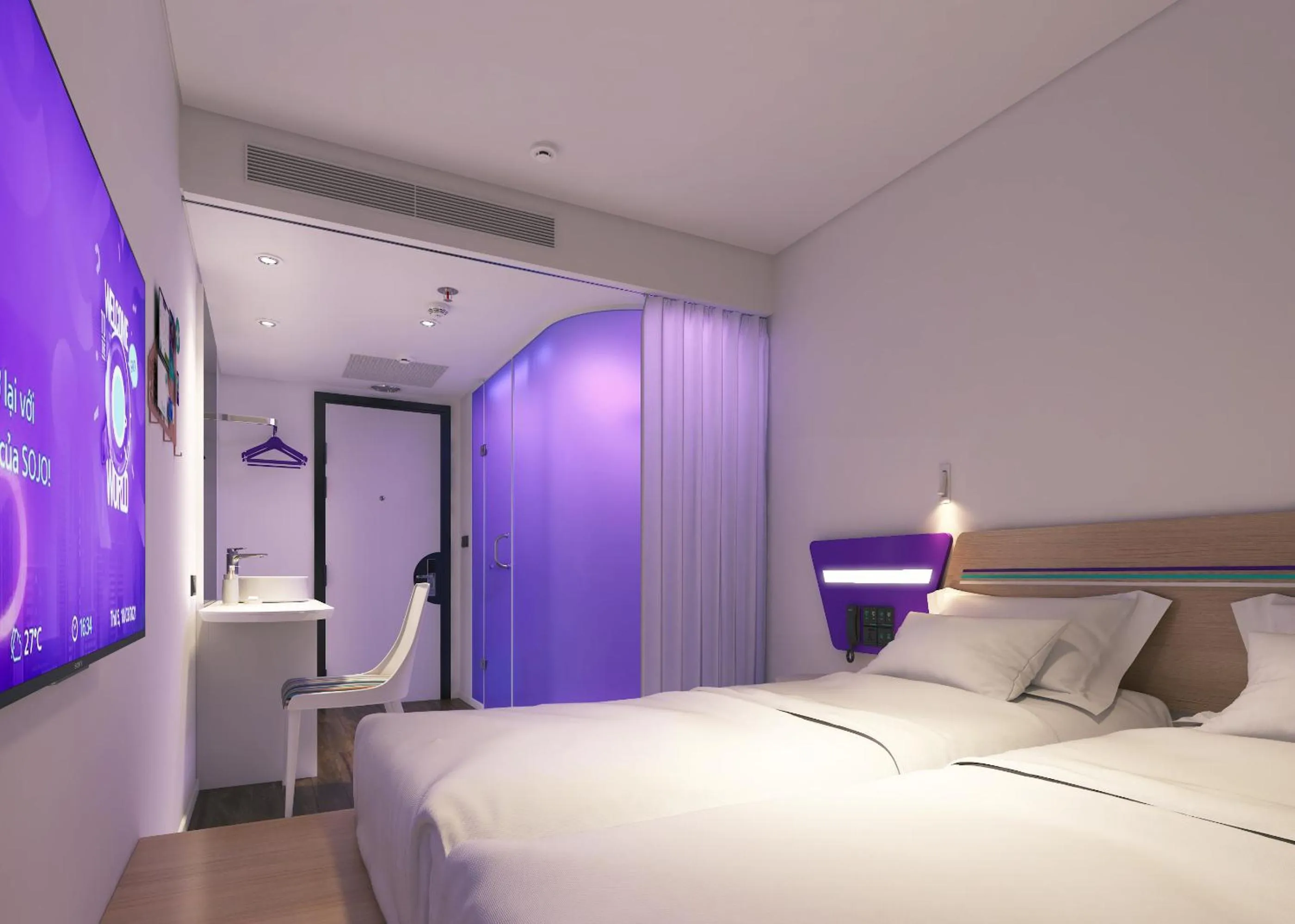 Photo of the whole room, Bed in SOJO Hotel Lao Cai