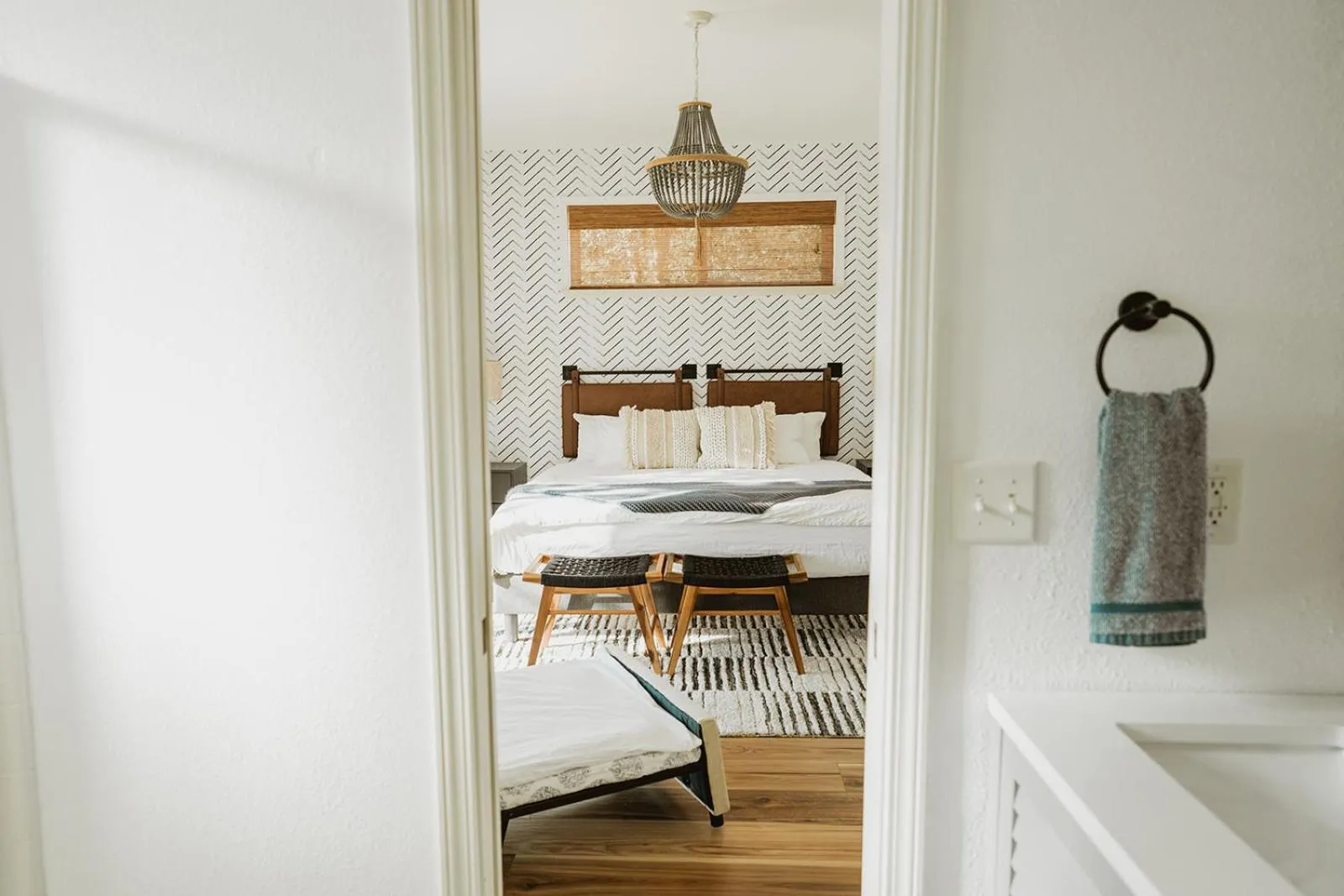 Bed in Sunset Glow Hidden Meadow BBQ HotTub by Casa Oso