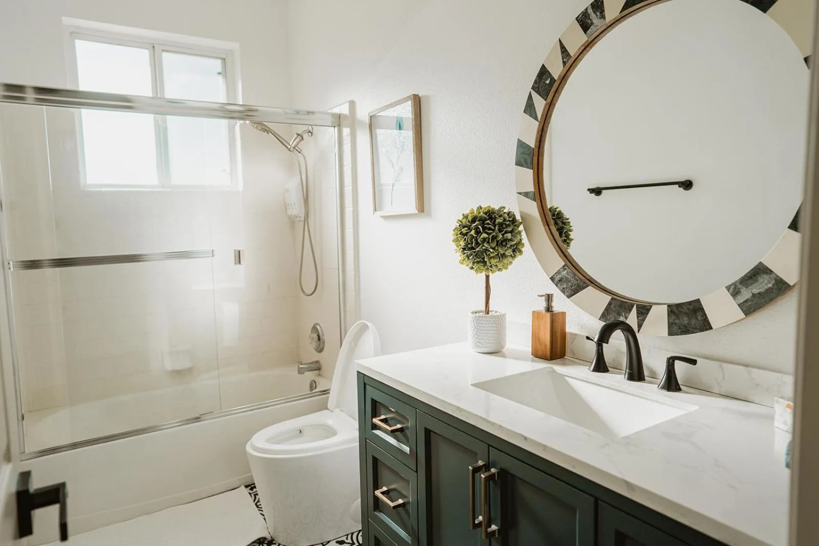 Shower in Sunset Glow Hidden Meadow BBQ HotTub by Casa Oso