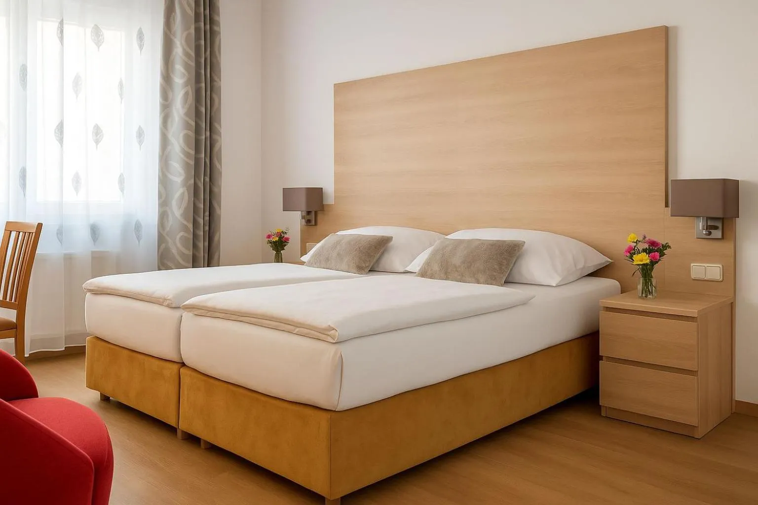 Bedroom, Bed in Das Falk Apartmenthaus