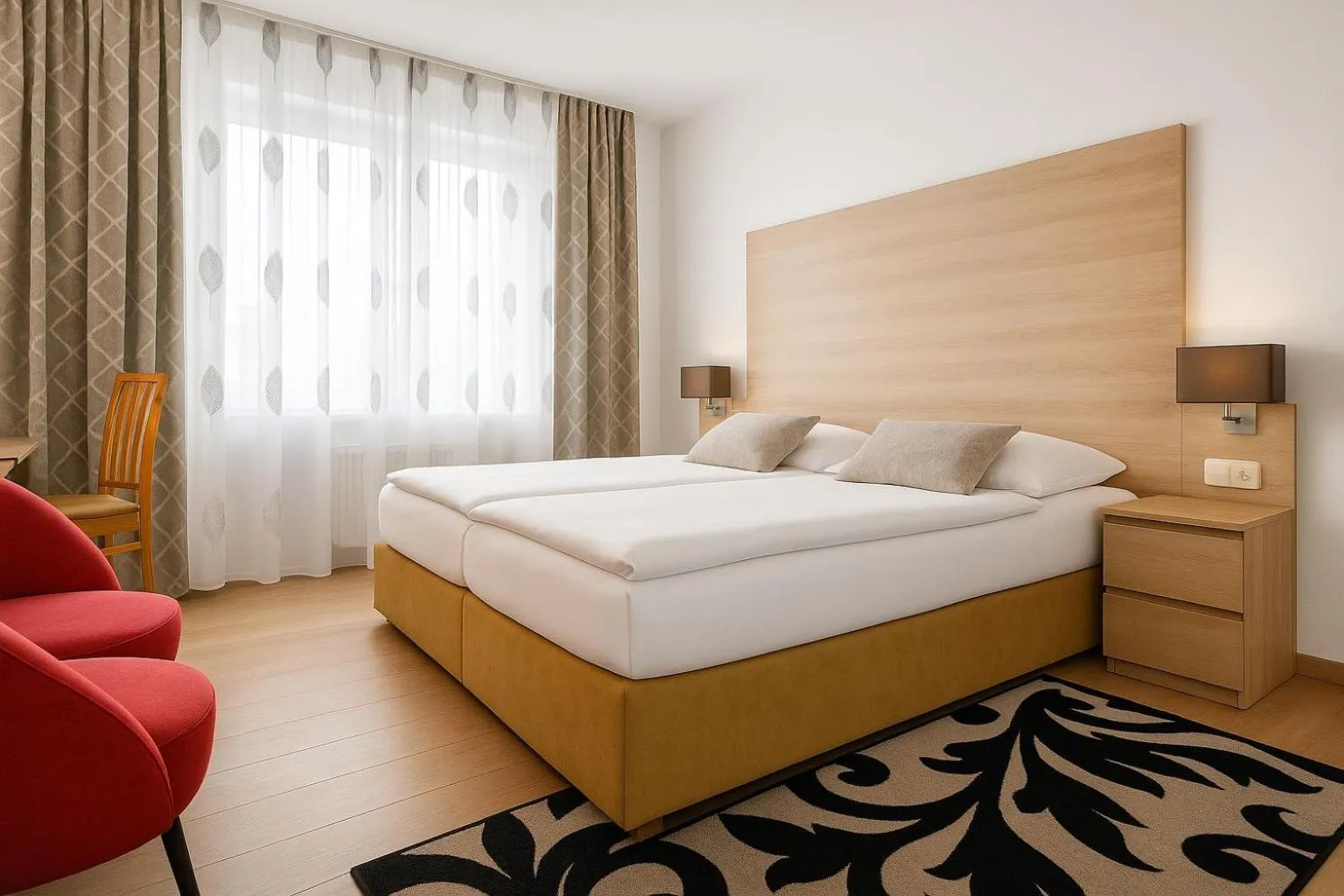 Bed in Das Falk Apartmenthaus